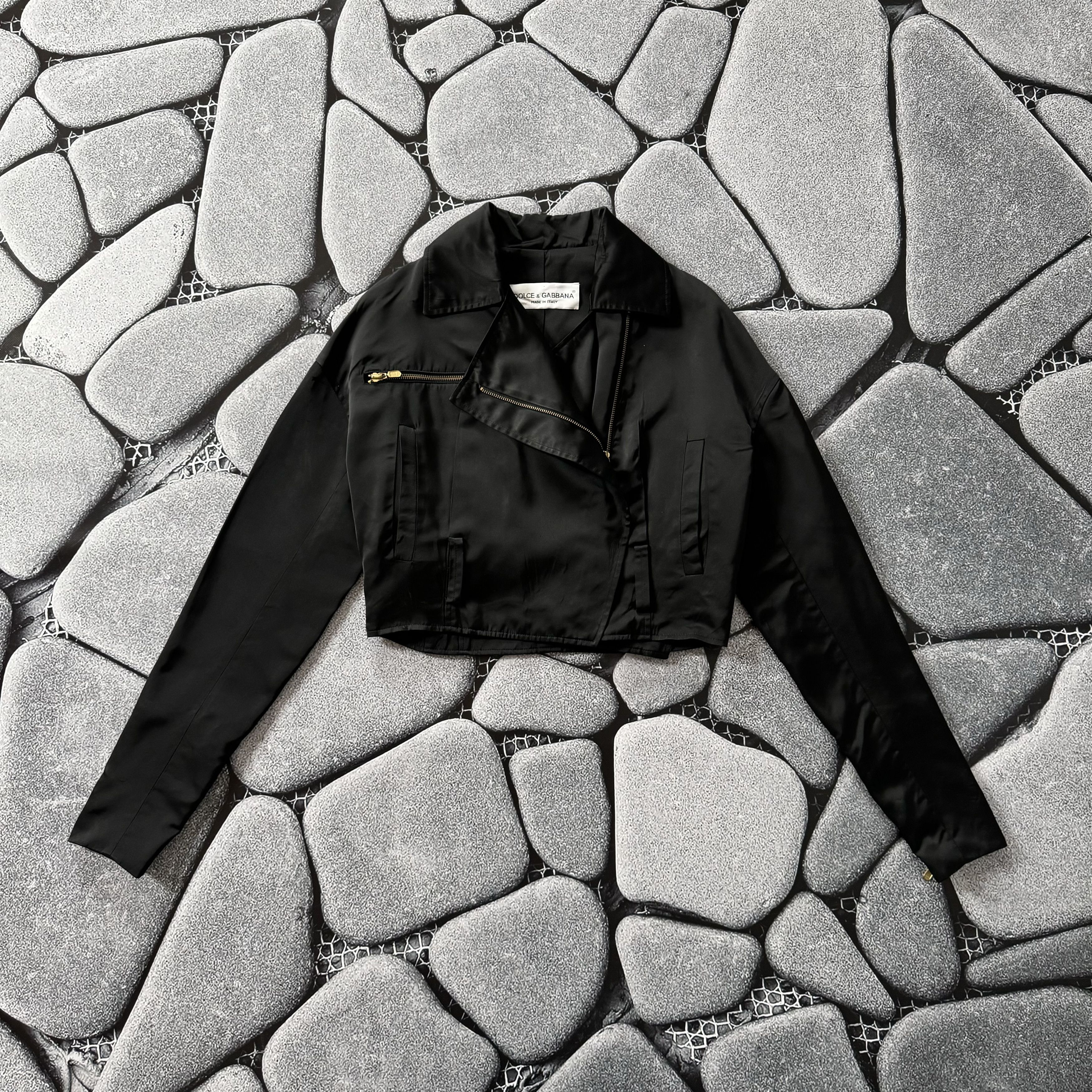 Dolce & Gabbana × Vintage DOLCE & GABBANA 1990S CROPPED BIKER JACKET BLAZER LUXURY Size M / US 6-8 / IT 42-44 - 2 Thumbnail