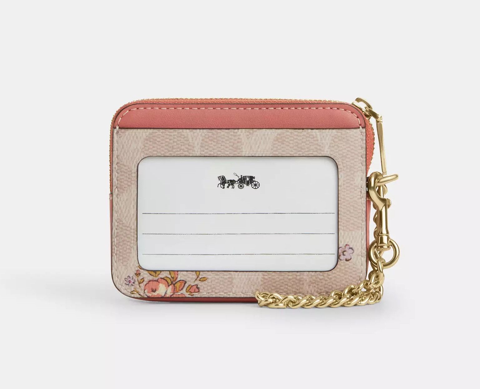 Coach Zip Card Case In Signature Canvas With Floral Print CAU45 Size ONE SIZE - 5 Thumbnail