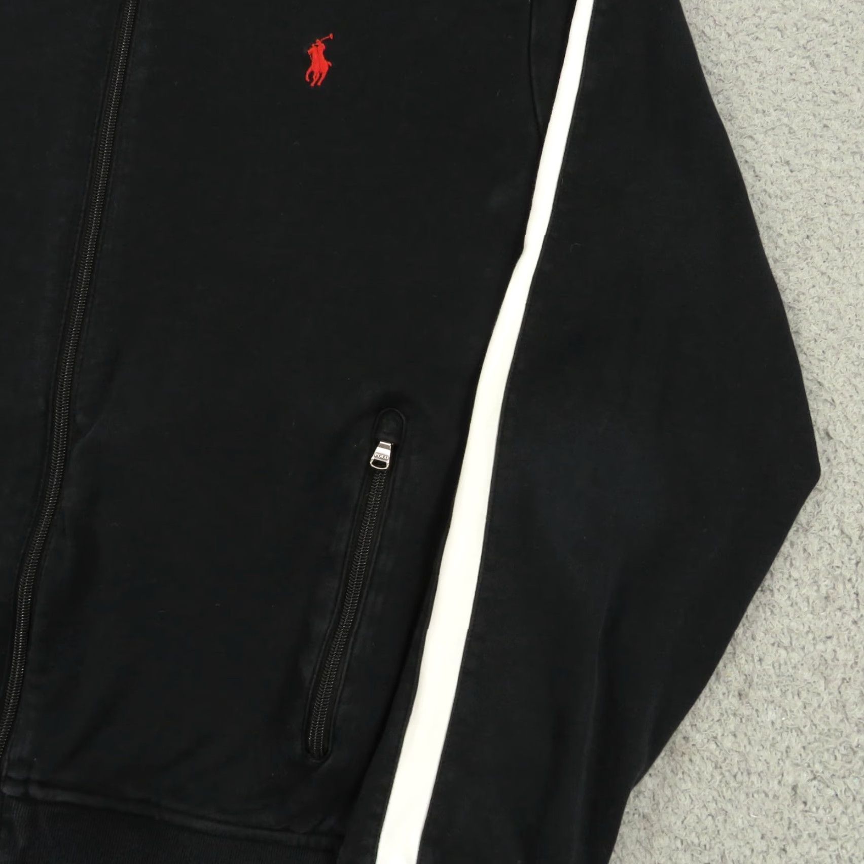 Polo Ralph Lauren Polo Ralph Lauren Jacket Mens Large Performance Full Zip Black Red Pony Sweater Size US L / EU 52-54 / 3 - 2 Thumbnail