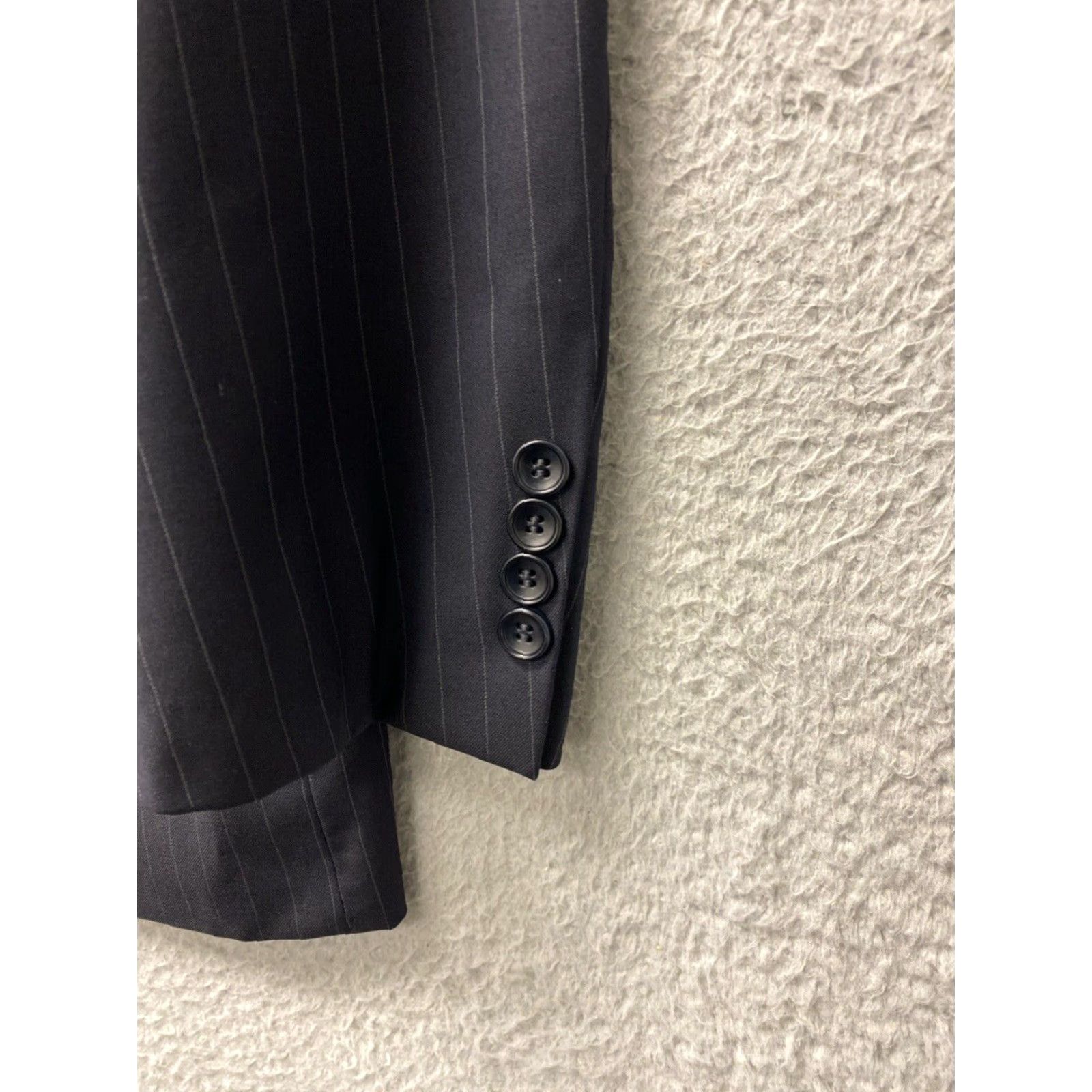 Brooks Brothers Brooks Brothers Blazer Mens 42 SLIM Navy Striped Notch Lapel Tuxedo One-Button Single-Breasted Wool Formal Wedding Size 42R - 2 Thumbnail