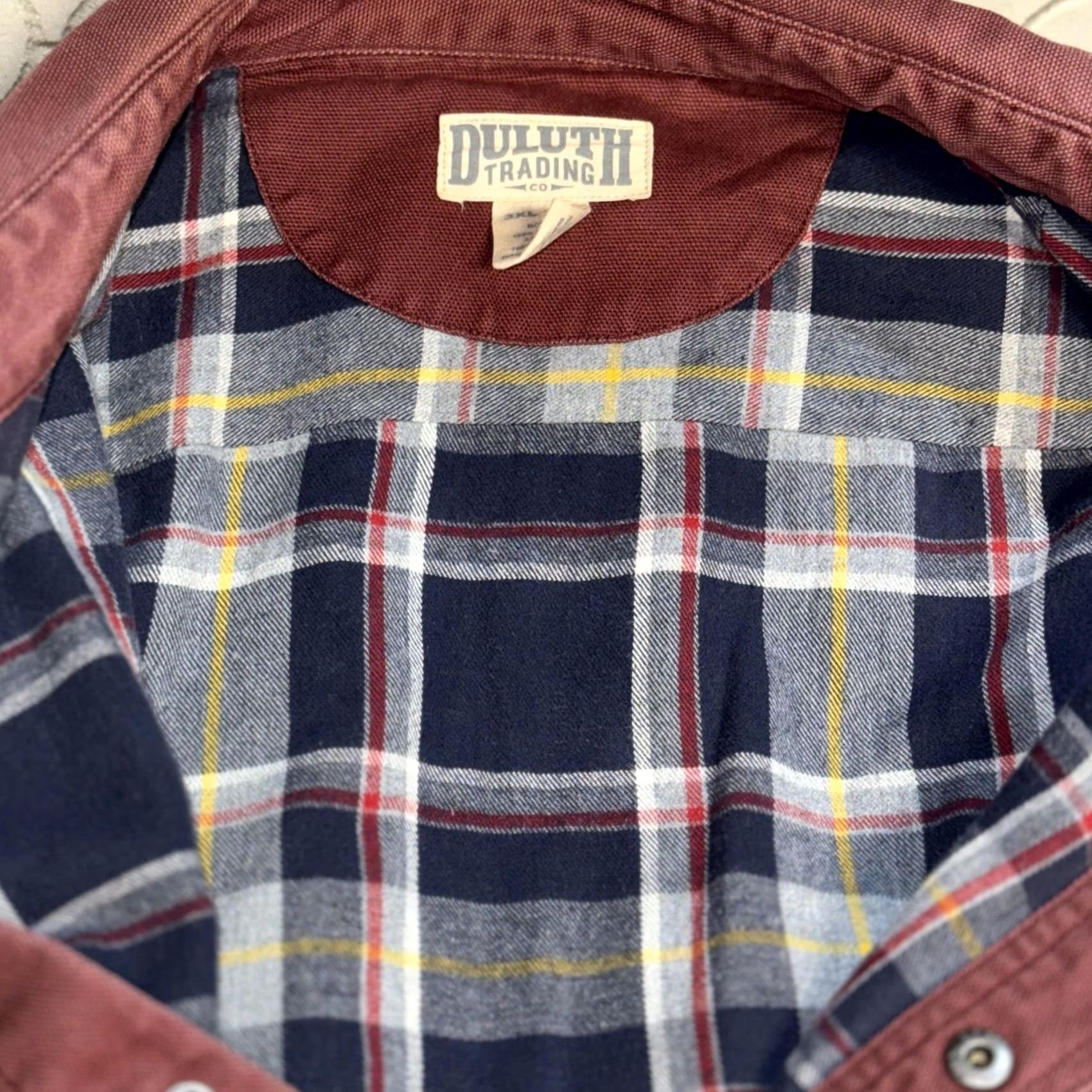 Duluth Trading Company Duluth Trading Jacket Mens 3XL Tall Rust Red Flannel Lined Shirt Shacket Snap Size US XXL / EU 58 / 5 - 4 Thumbnail