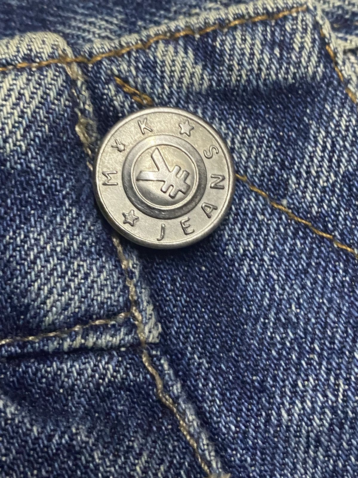 Japanese Brand MYK Vintage Y2K Flare Denim Distressed & Embroidered Size US 27 - 16 Thumbnail