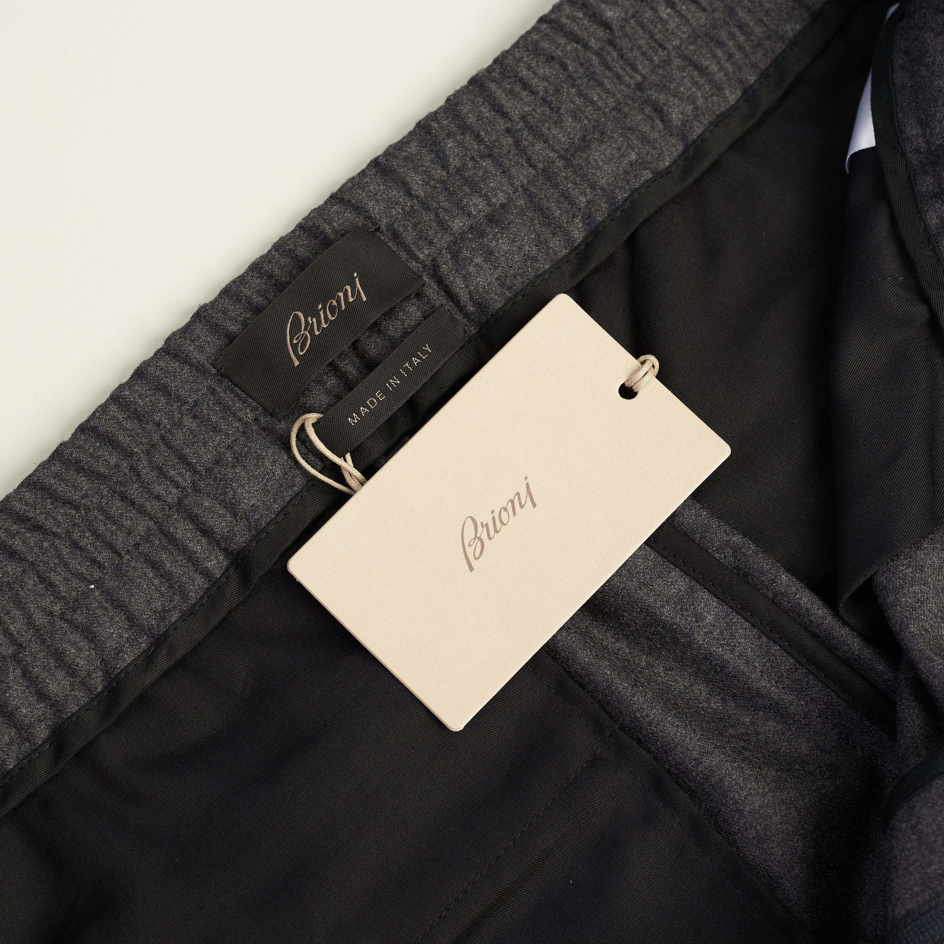 Brioni Gray Sidney Trousers - Cashmere & Wool Flannel, Drawstring Size US 32 / EU 48 - 8 Thumbnail