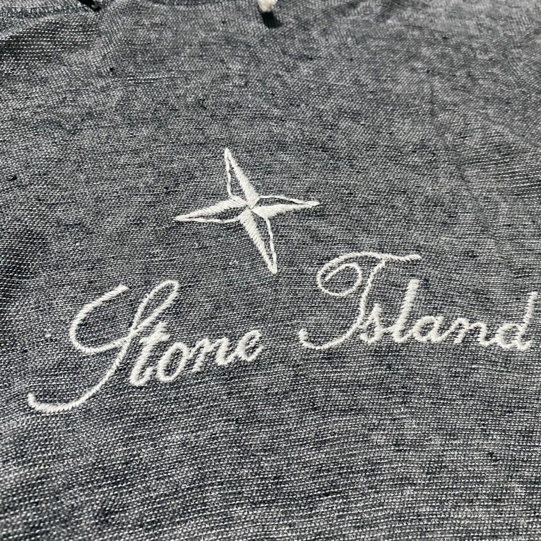 Stone Island Stone island vtg 2005 script logo embroidered grey hoodie Size US XL / EU 56 / 4 - 3 Thumbnail