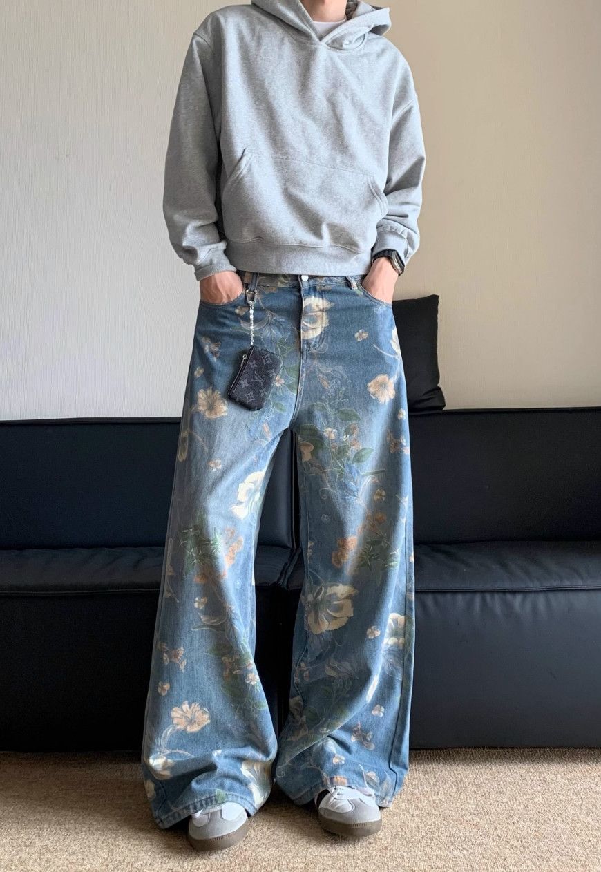 Other Unisex Retro floral jeans Size US 30 / EU 46 - 5 Thumbnail
