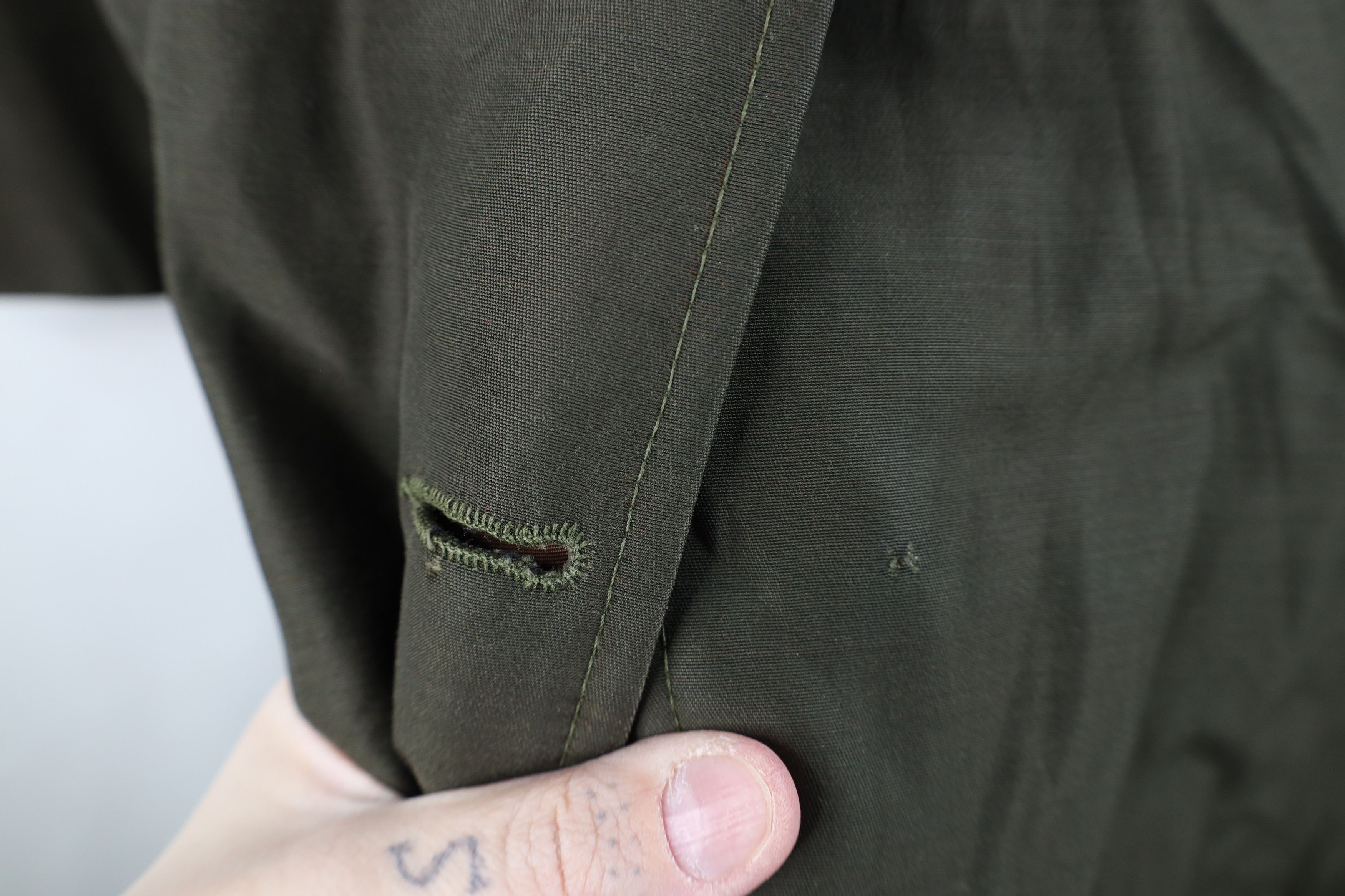 Vintage Vintage 50s Rockabilly Gabardine Velvet Collar Coat Jacket Size XL / US 12-14 / IT 48-50 - 4 Thumbnail