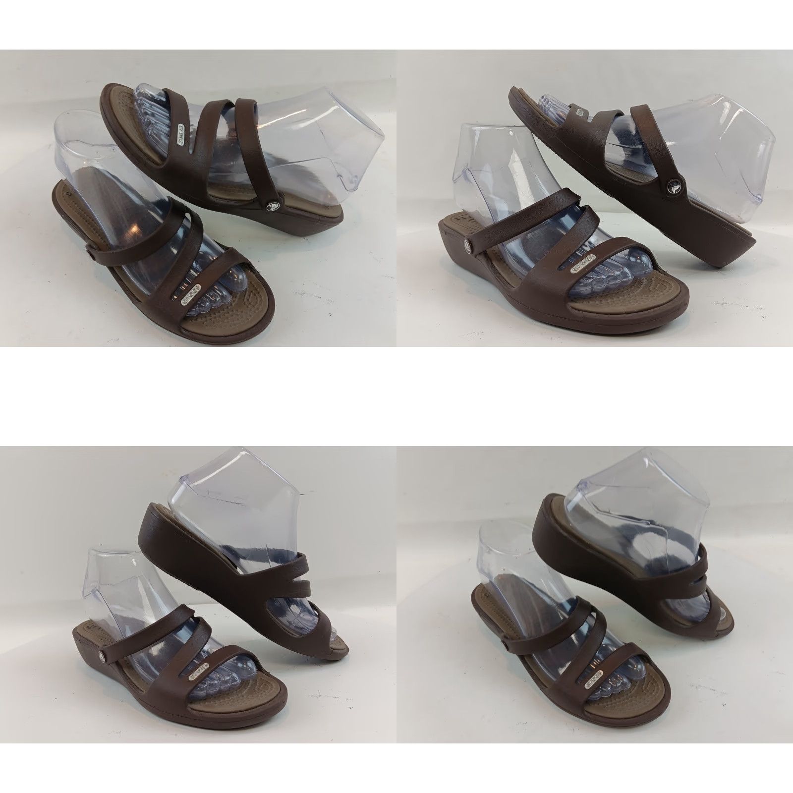 Crocs Crocs Sandals Slides Womens Size 7 Brown Strappy Platform Wedge Slip On Comfort Size US 7 / IT 37 - 10 Thumbnail