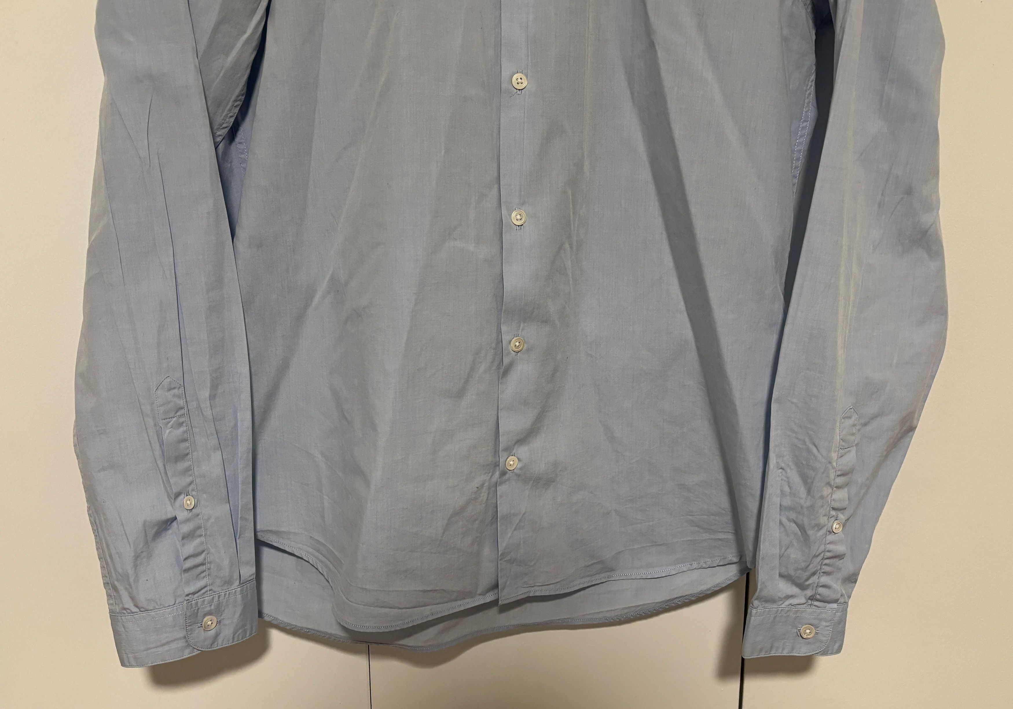 Sandro Blue Contrast Collar Button Up Shirt Size Medium Size US M / EU 48-50 / 2 - 4 Thumbnail