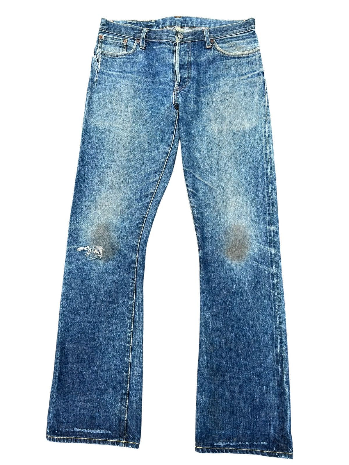 RRL Ralph Lauren FLARE RRL RALPH LAUREN SELVEDGE DISTRESSED DENIM JEANS Size US 34 / EU 50 - 2 Thumbnail