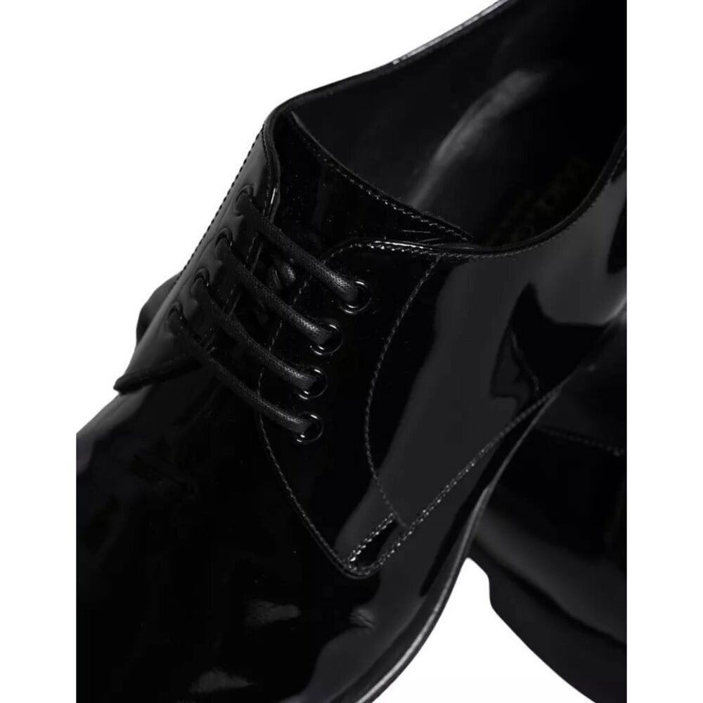 Dolce & Gabbana Dolce & Gabbana Black Calfskin Leather Derby Men Dress Shoes Size US 9 / EU 42 - 7 Thumbnail