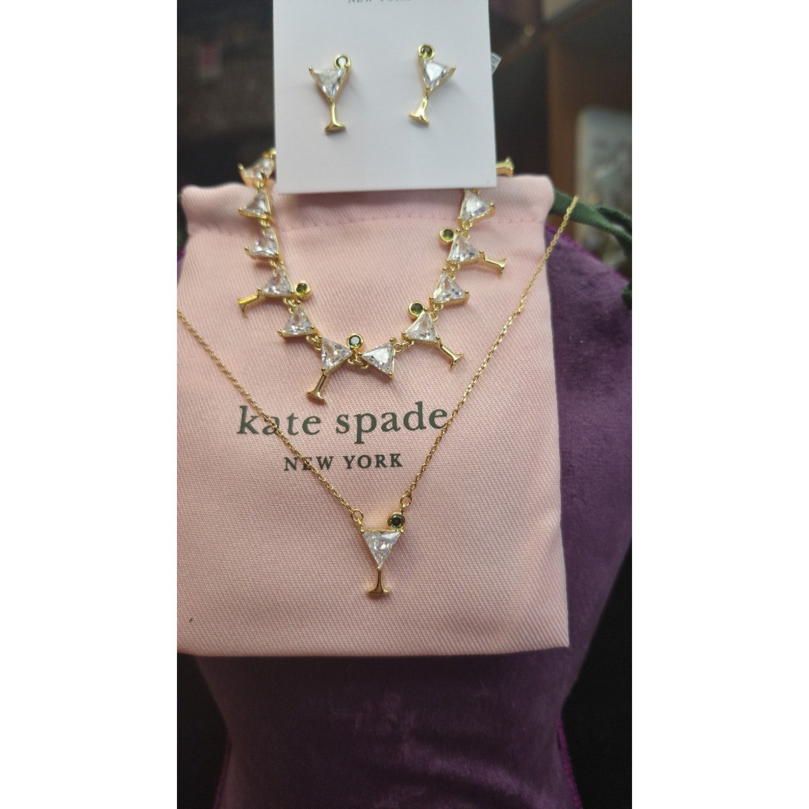Kate Spade Kate Spade Martini Glass Jewelry Necklace Earrings Bracelet Size ONE SIZE - 3 Thumbnail