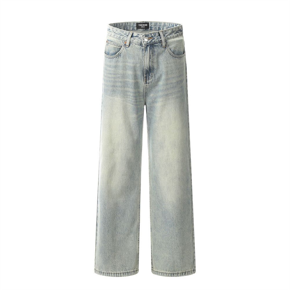 Japanese Brand × Jean Distressed loose versatile casual retro light washed jeans Size US 32 / EU 48 - 1 Thumbnail