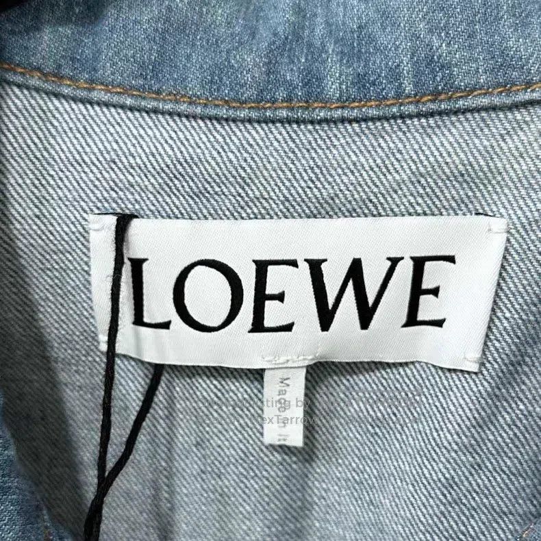 Loewe Loewe Leather Patch Logo Two-Tone Sleeve Denim Jacket Size XS / US 0-2 / IT 36-38 - 5 Thumbnail