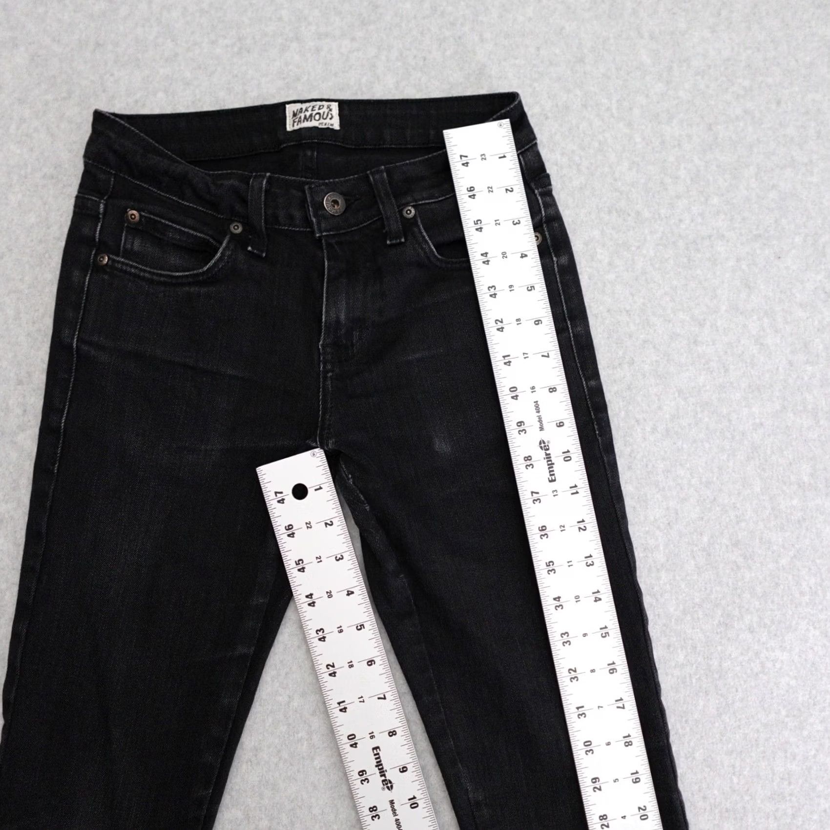 Denime Naked & Famous Denim Jeans Slim 28 Black Denim 28x26 Mens Regular Straight 9.5oz Denim Size 28 Black Jeans Skinny Fit 28x26 Size US 28 / EU 44 - 5 Thumbnail