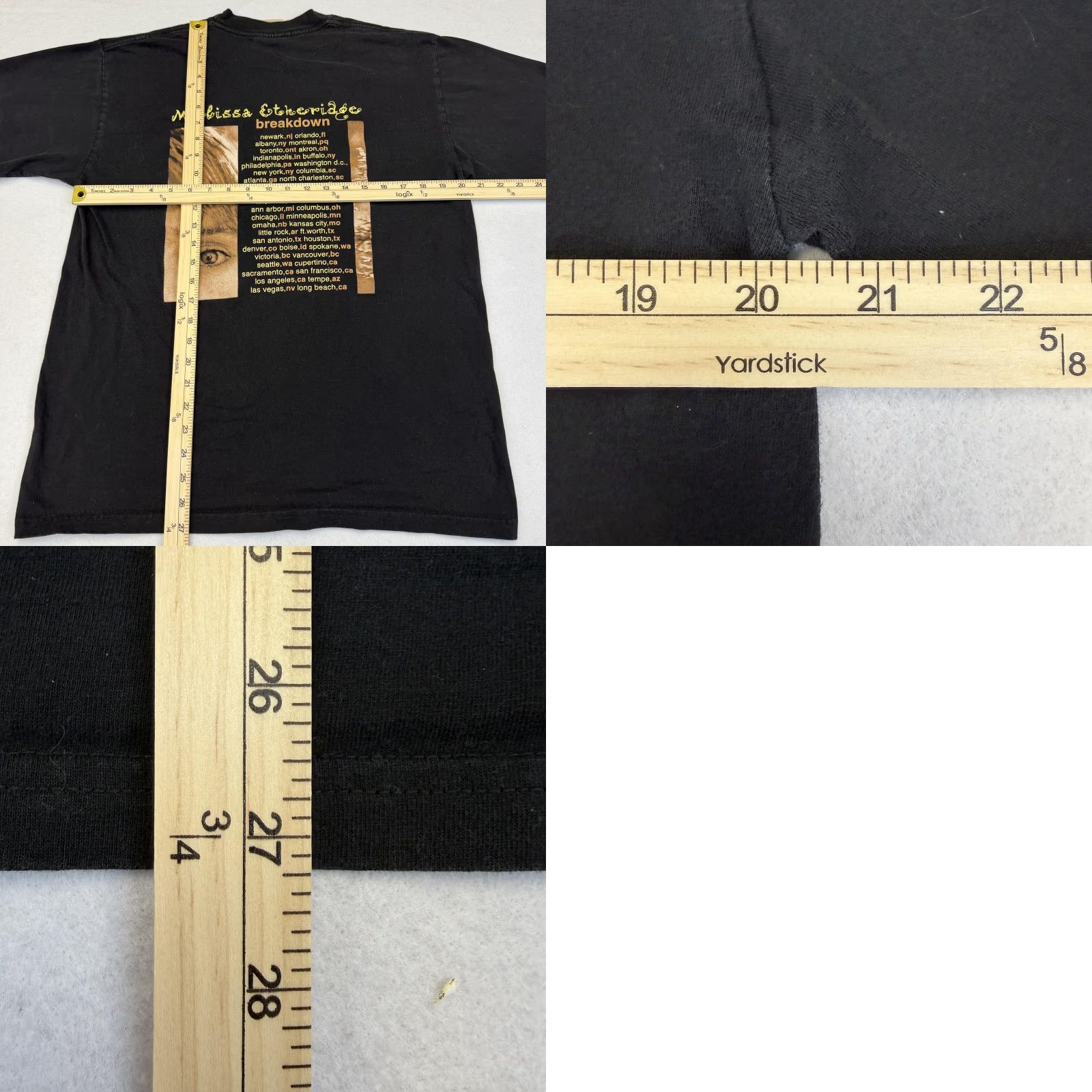Melissa VINTAGE Melissa Etheridge Breakdown Tee Mens Large Black Tour 90s Winterland Shirt Size US L / EU 52-54 / 3 - 9 Thumbnail