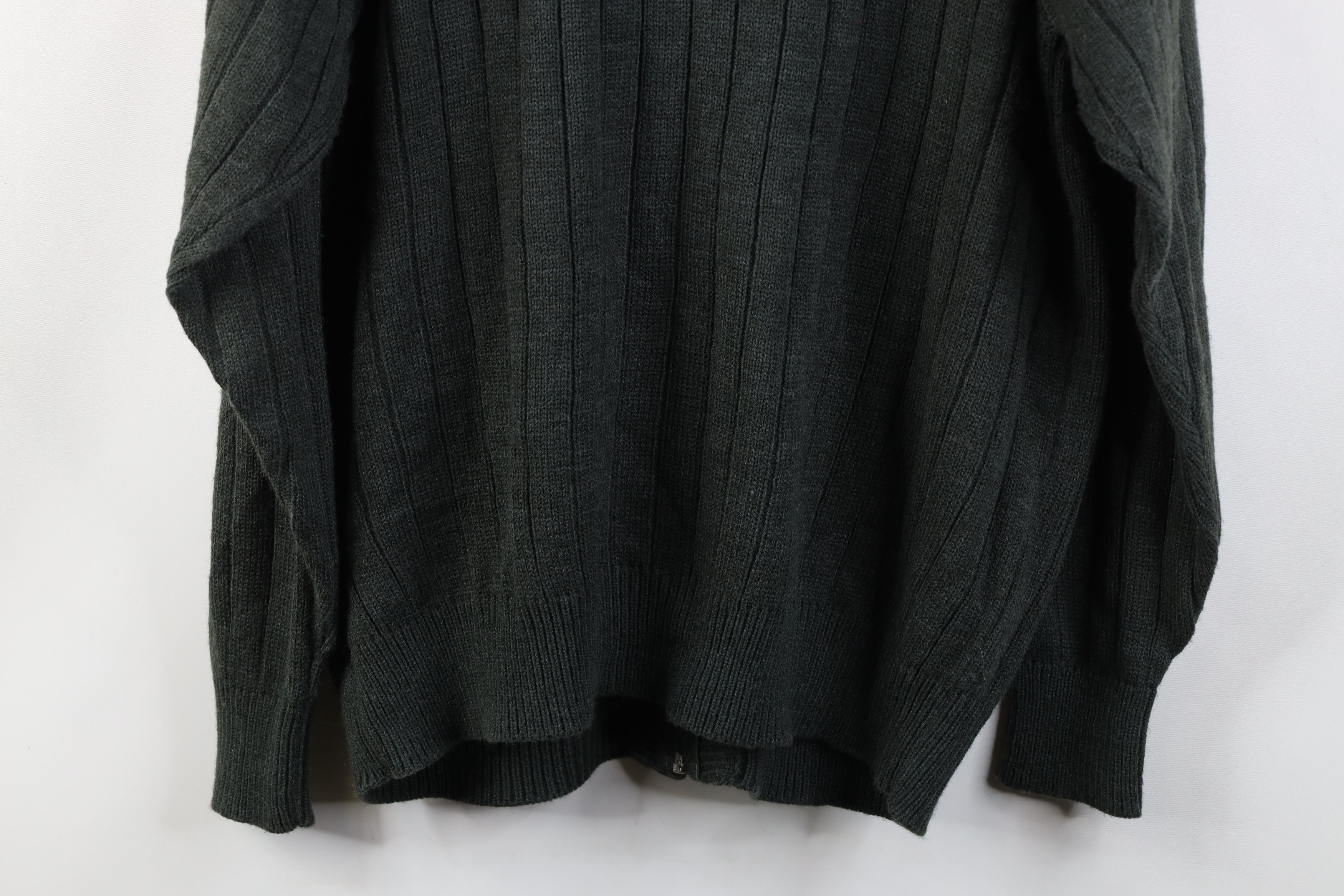Vintage Vintage 90s Streetwear Ribbed Knit Full Zip Cardigan Sweater Size US XL / EU 56 / 4 - 12 Thumbnail