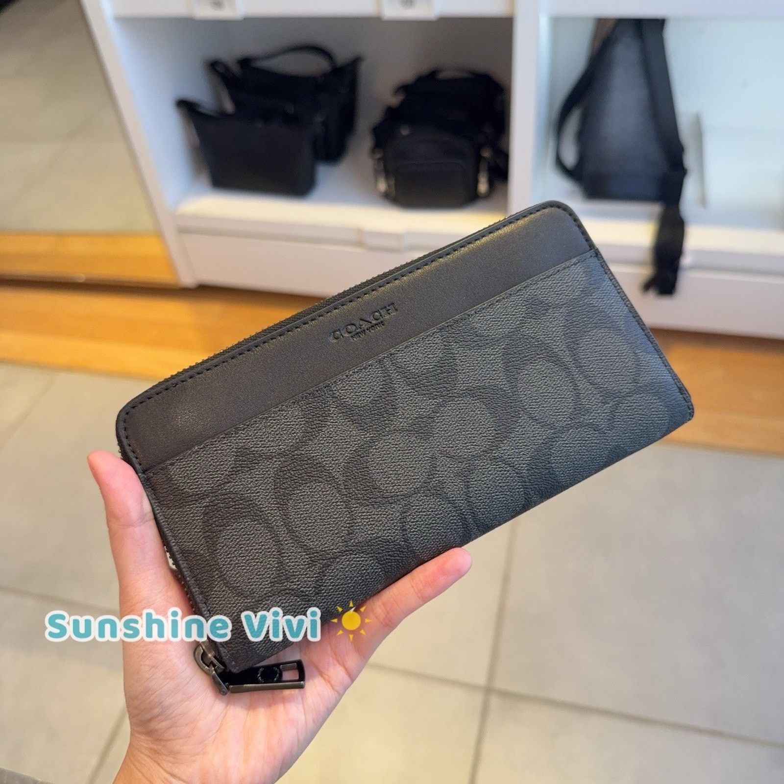 Coach NWT COACH Accordion Wallet Charcoal/Black 58112/CY405 Size ONE SIZE - 1 Thumbnail