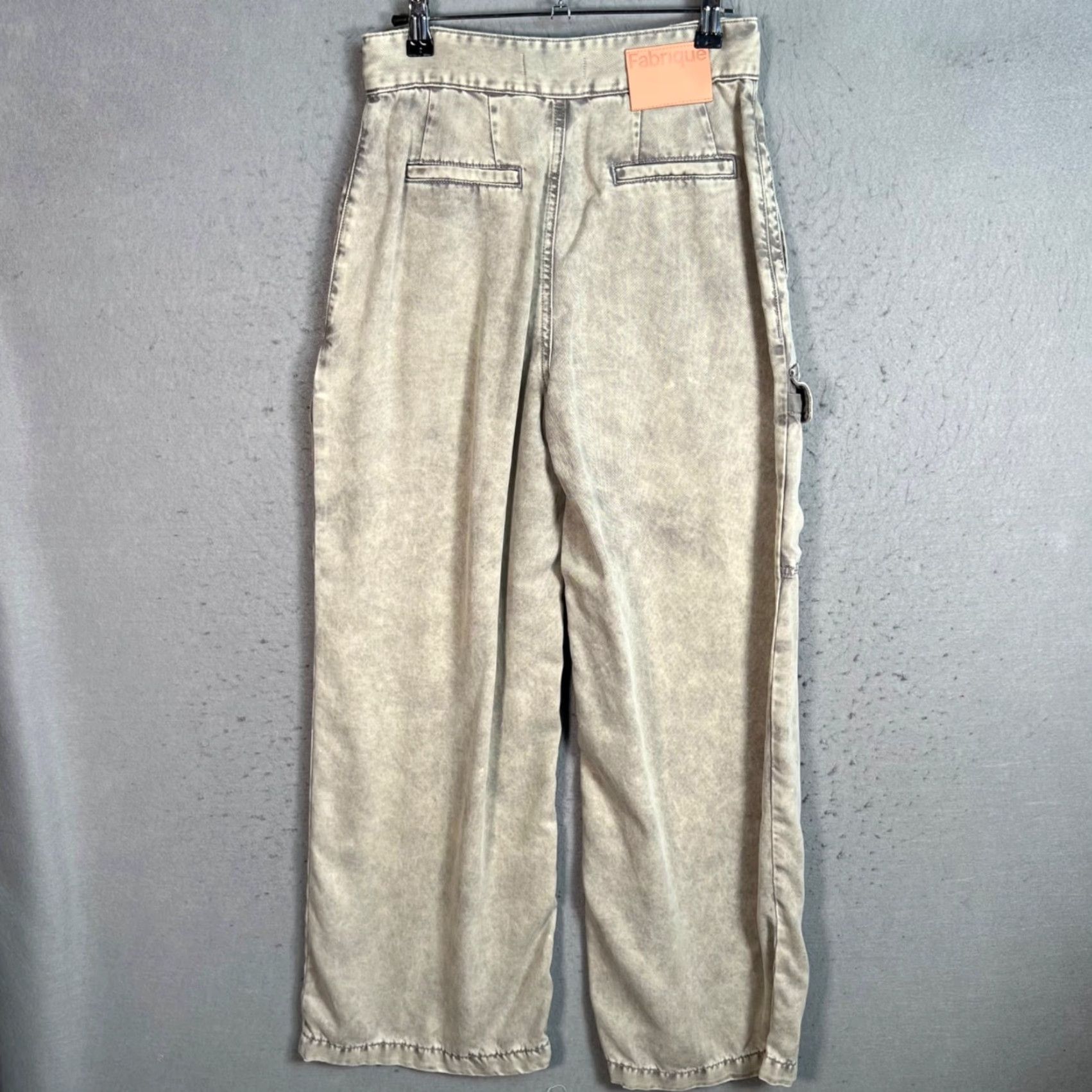 Vintage Fabrique Cargo Pants Womens XS Grey High-Waisted Lightweight Lyocell Wide-Leg Pant Size 26" / US 2 / IT 38 - 2 Thumbnail
