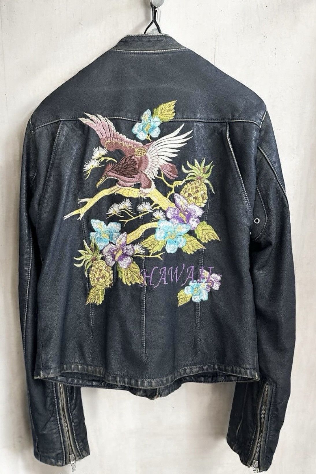 Dolce & Gabbana 2010 Dolce & Gabbana 'Hawaii' Embroidered Leather Jacket Size L / US 10 / IT 46 - 1 Thumbnail