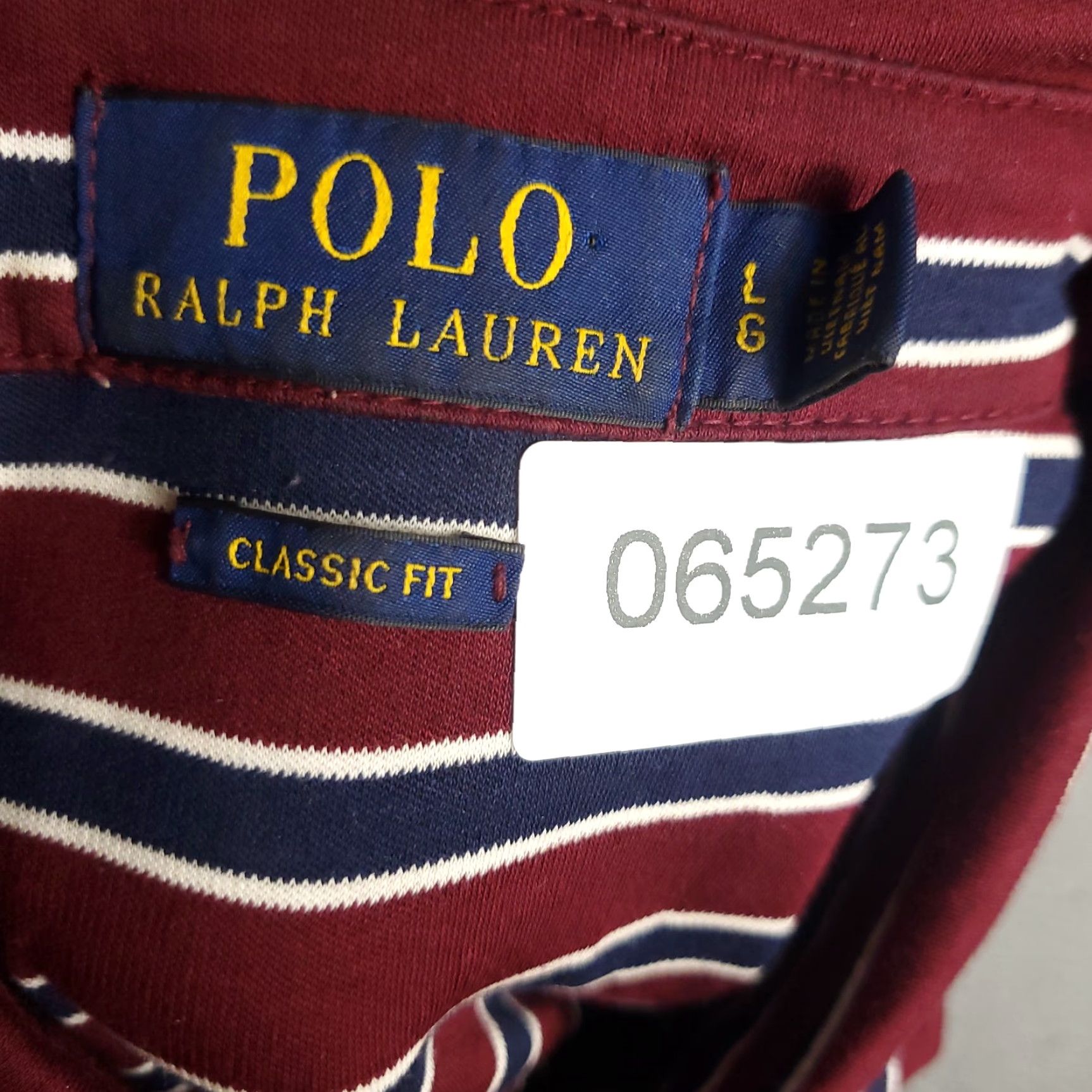 Ralph Lauren Ralph Lauren Polo Shirt Mens Large Red Blue Stripe Classic Fit Pony Short Sleeve Shirt Size US L / EU 52-54 / 3 - 7 Thumbnail
