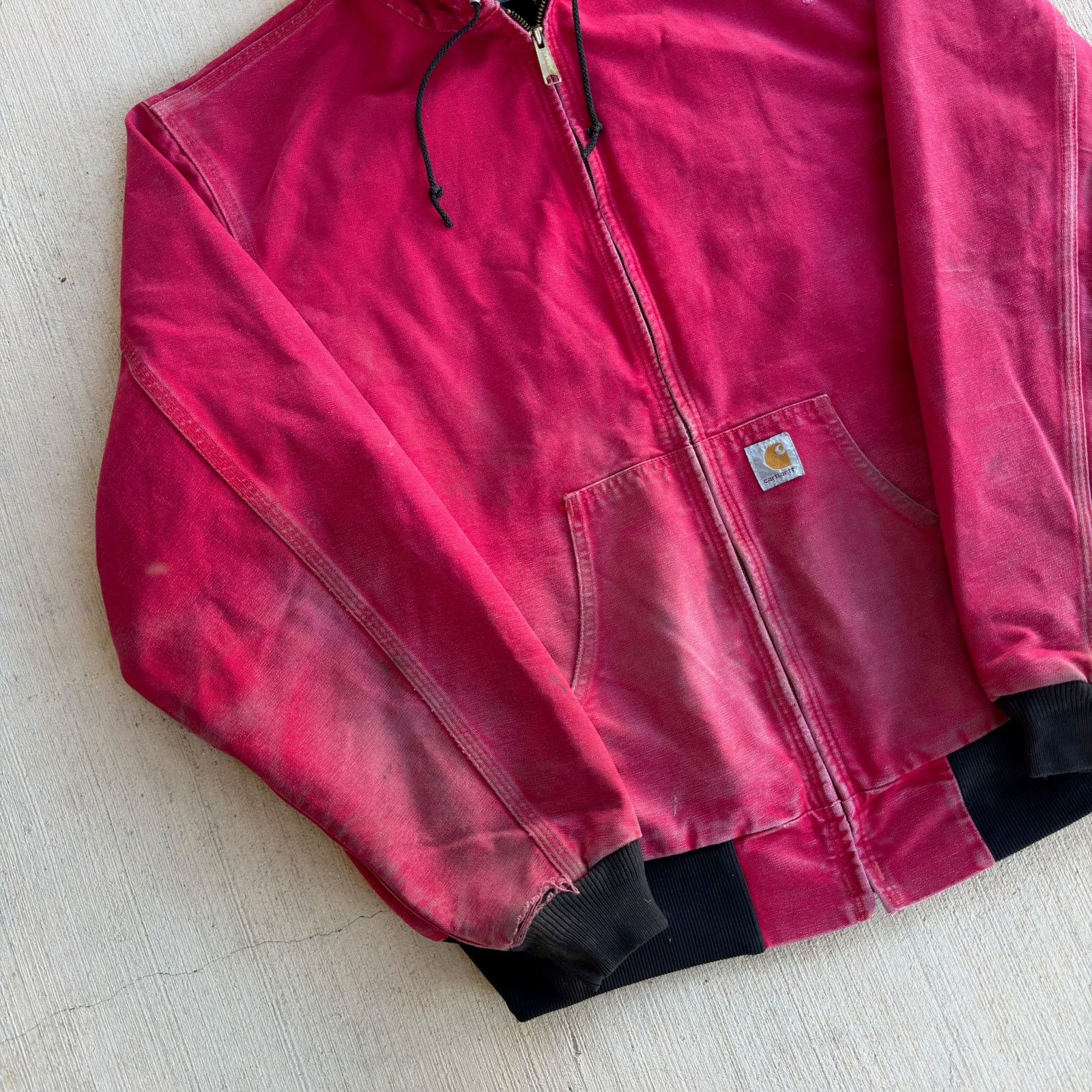 Carhartt × Vintage Carhartt JR110 faded red hooded work wear jacket Size US XXL / EU 58 / 5 - 3 Thumbnail