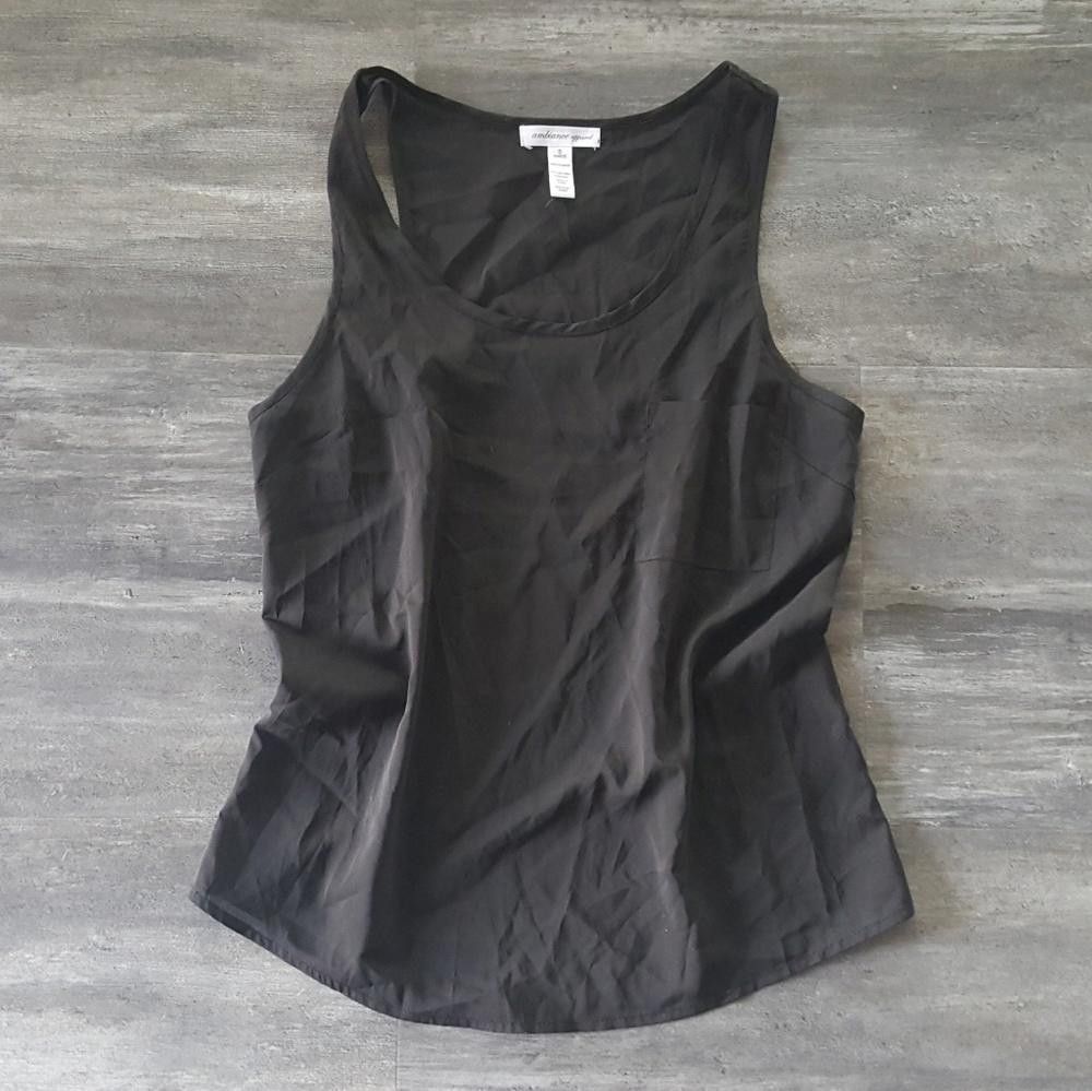 Designer Black Pocket Detailed Ambiance Dressy Blouse Size S / US 4 / IT 40 - 1 Thumbnail