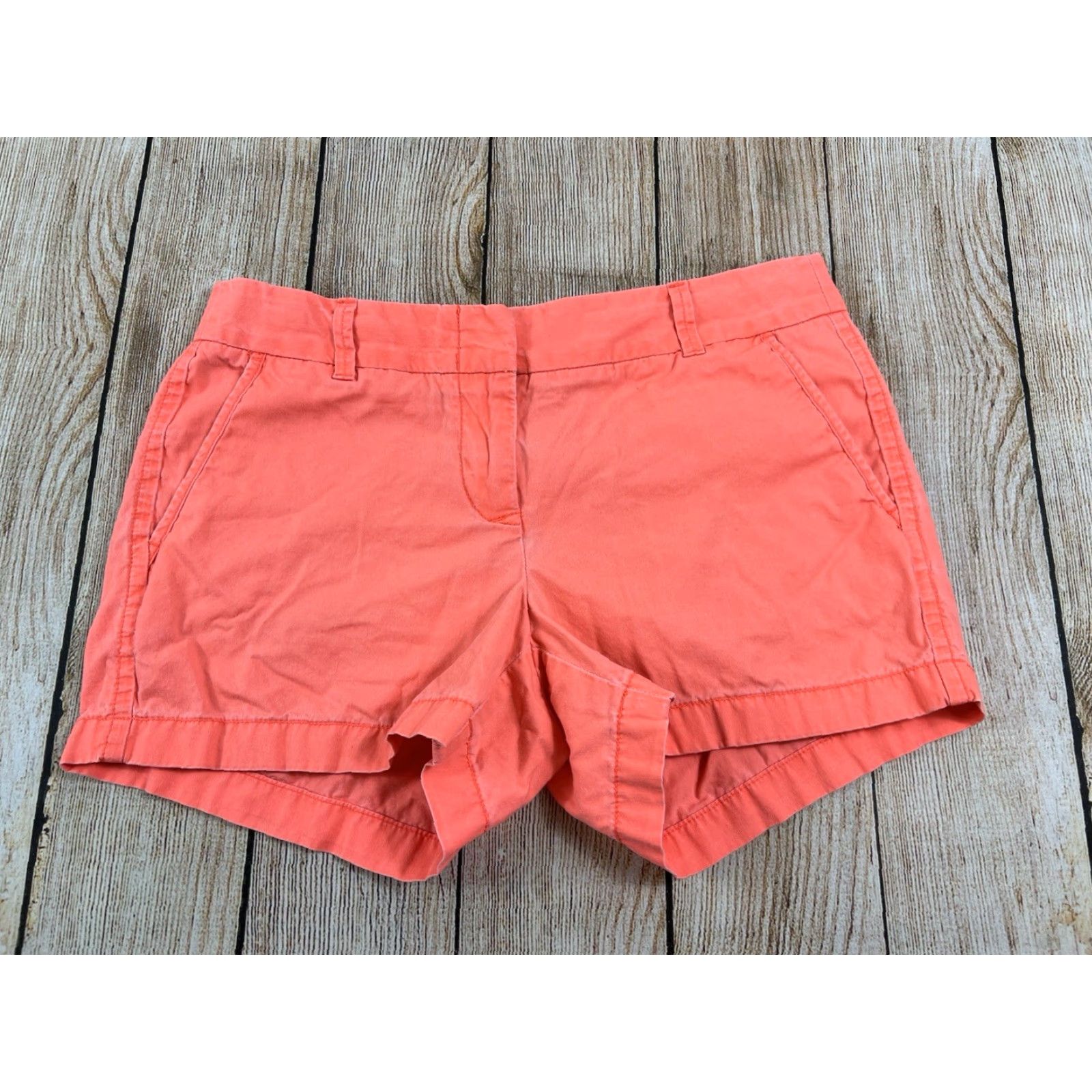 J.Crew J.CREW Women’s Chino Shorts Orange 100% Cotton Size 6 Pockets Flat Front 4 in Inseam Vintage? No (Regular) Spring Summer Beach Walking Preppy Size 28" / US 6 / IT 42 - 2 Thumbnail