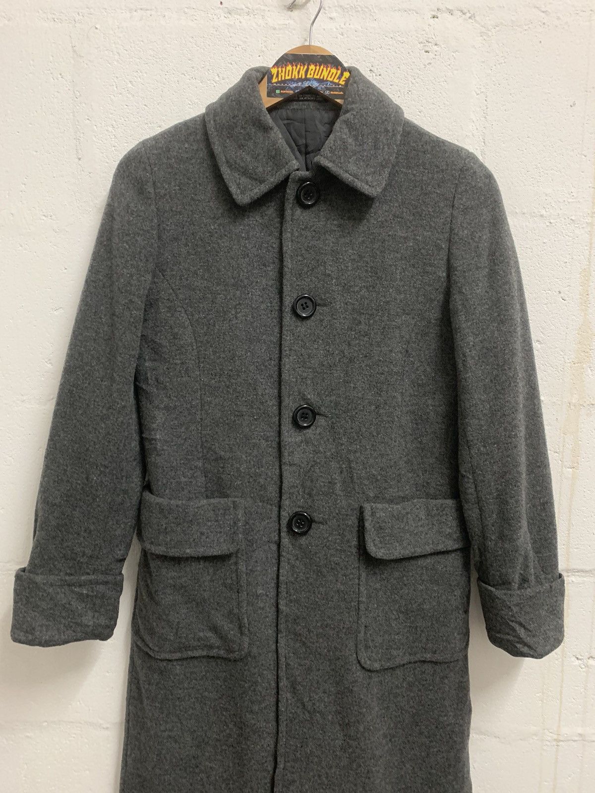 Japanese Brand Vintage Ined by Yohji Yamamoto Wool Long Jacket Size S / US 4 / IT 40 - 3 Thumbnail