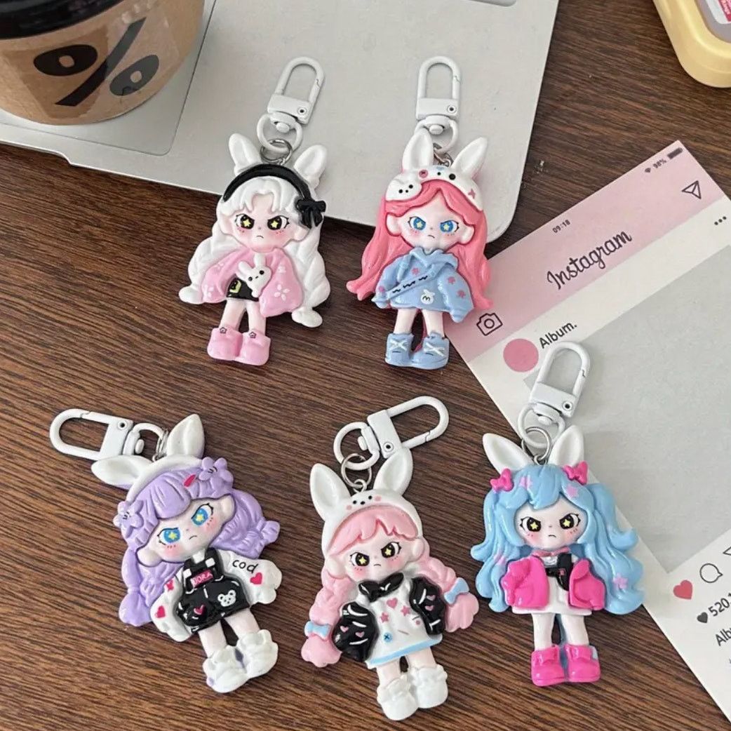 & Other Stories Cute Doll Phone Charm Keychain - Blue Size ONE SIZE - 2 Thumbnail