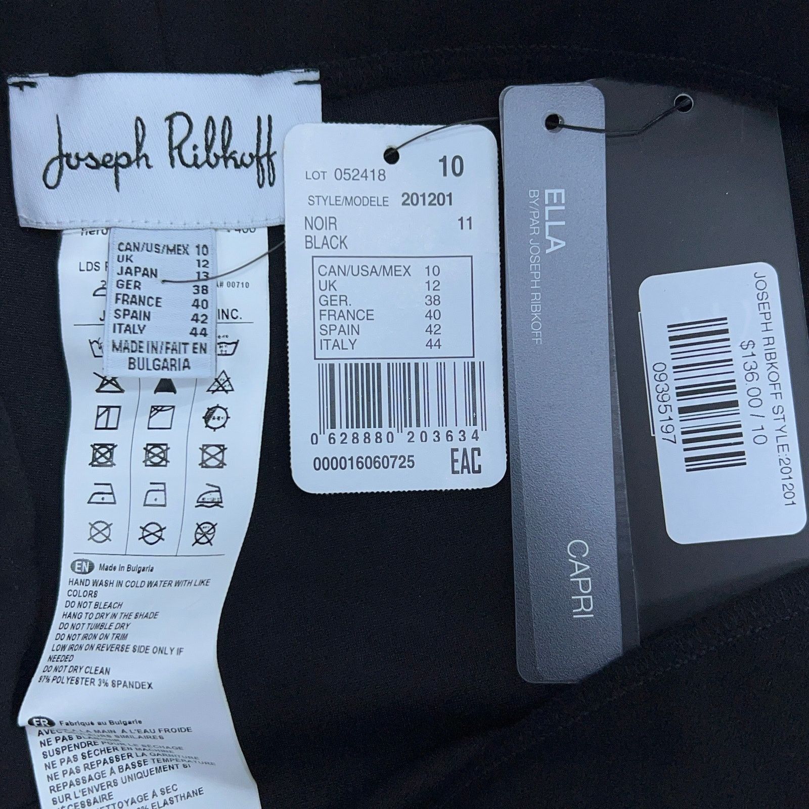 Joseph Ribkoff Joseph Ribkoff Size 10 Ella Capri Pants Wide Leg Black NEW Size 32" / US 10 / IT 46 - 10 Thumbnail