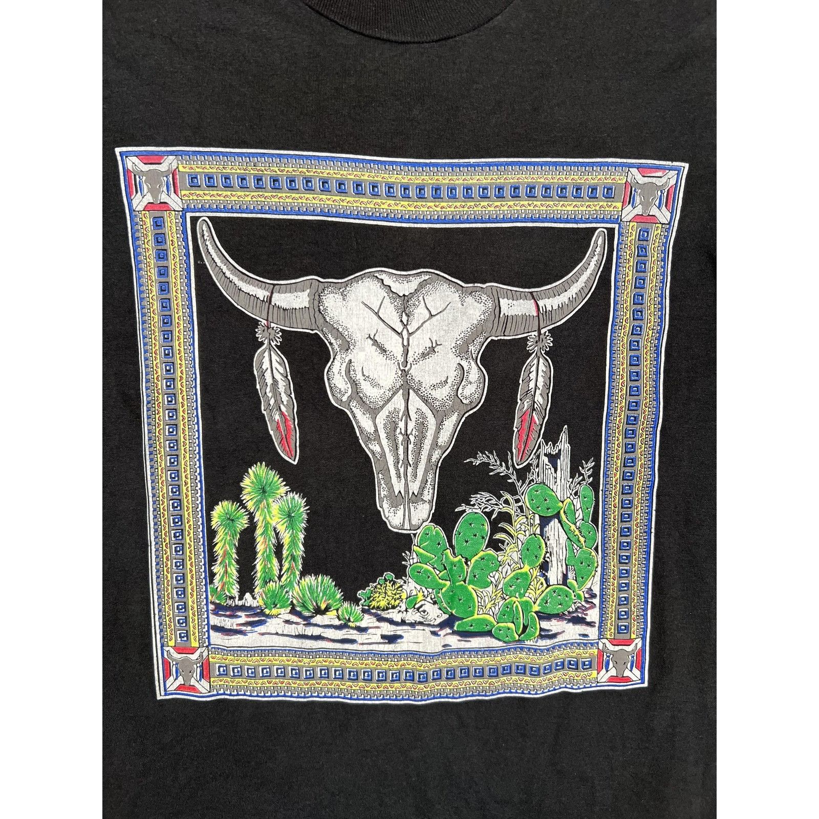 Vintage Vintage Western Bull Skull Desert T-Shirt Size S/M Single St Size US S / EU 44-46 / 1 - 2 Thumbnail