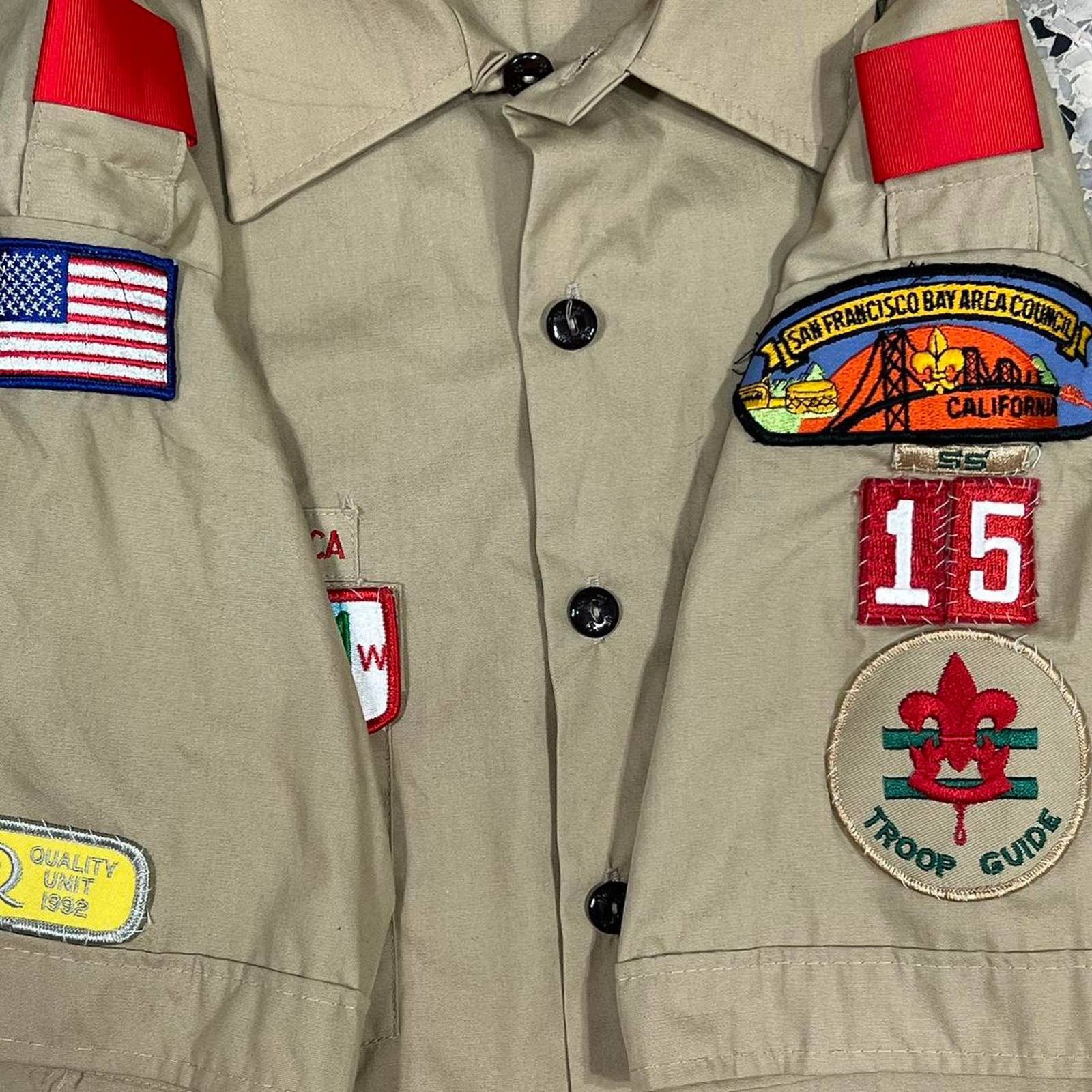 Dickies × Vintage VINTAGE Y2K BOY SCOUTS EMBROIDERED PATCHWORK WORKSHIRT Size US L / EU 52-54 / 3 - 4 Thumbnail