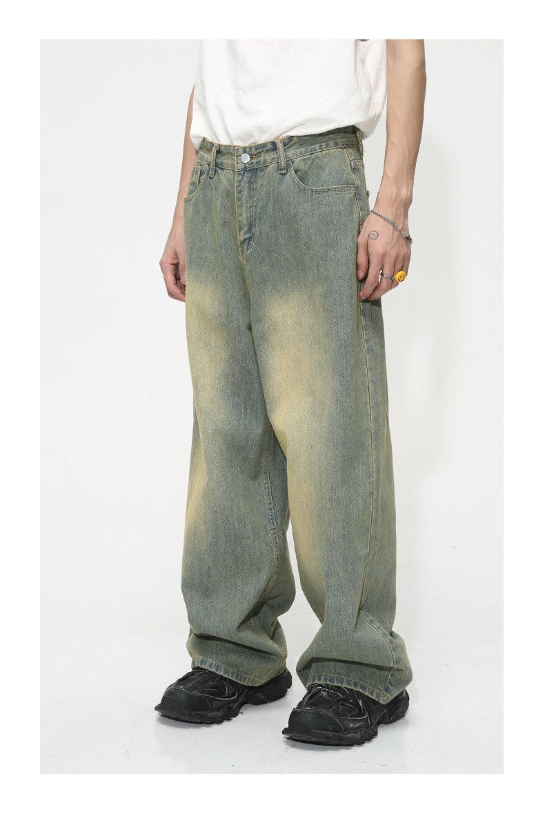 Japanese Brand Simple basic straight loose distressed jeans Size US 32 / EU 48 - 3 Thumbnail