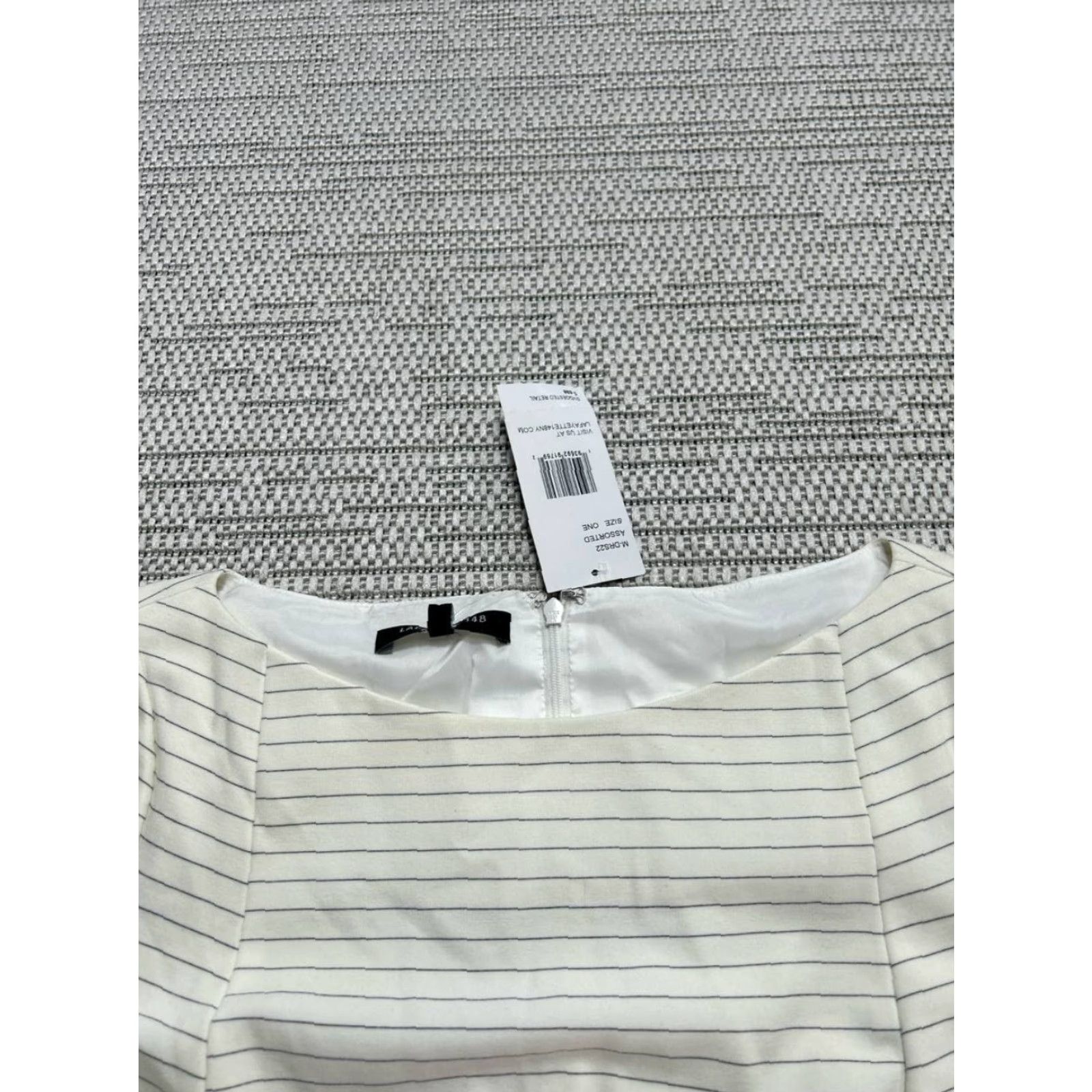 Vintage Lafayette 148 Dress Womens M Ivory Black Blouson Short Sleeve 3/4 Zip Round Neck Business Summer Spring Fall Womens Size M / US 6-8 / IT 42-44 - 2 Thumbnail