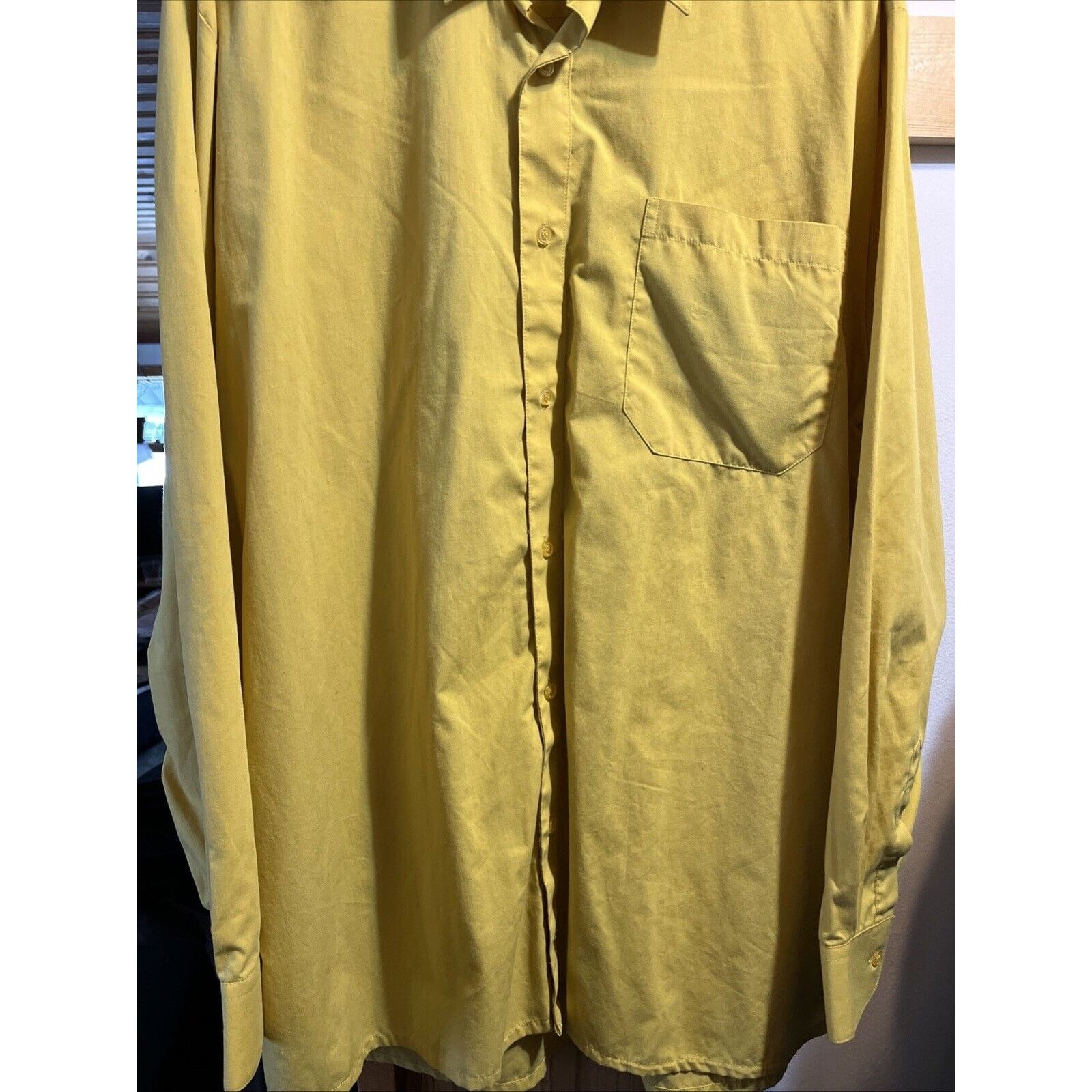 Other Fortino Landi Shirt Mens 17 36/37 French Cuff Button Gold LS Size US L / EU 52-54 / 3 - 5 Thumbnail