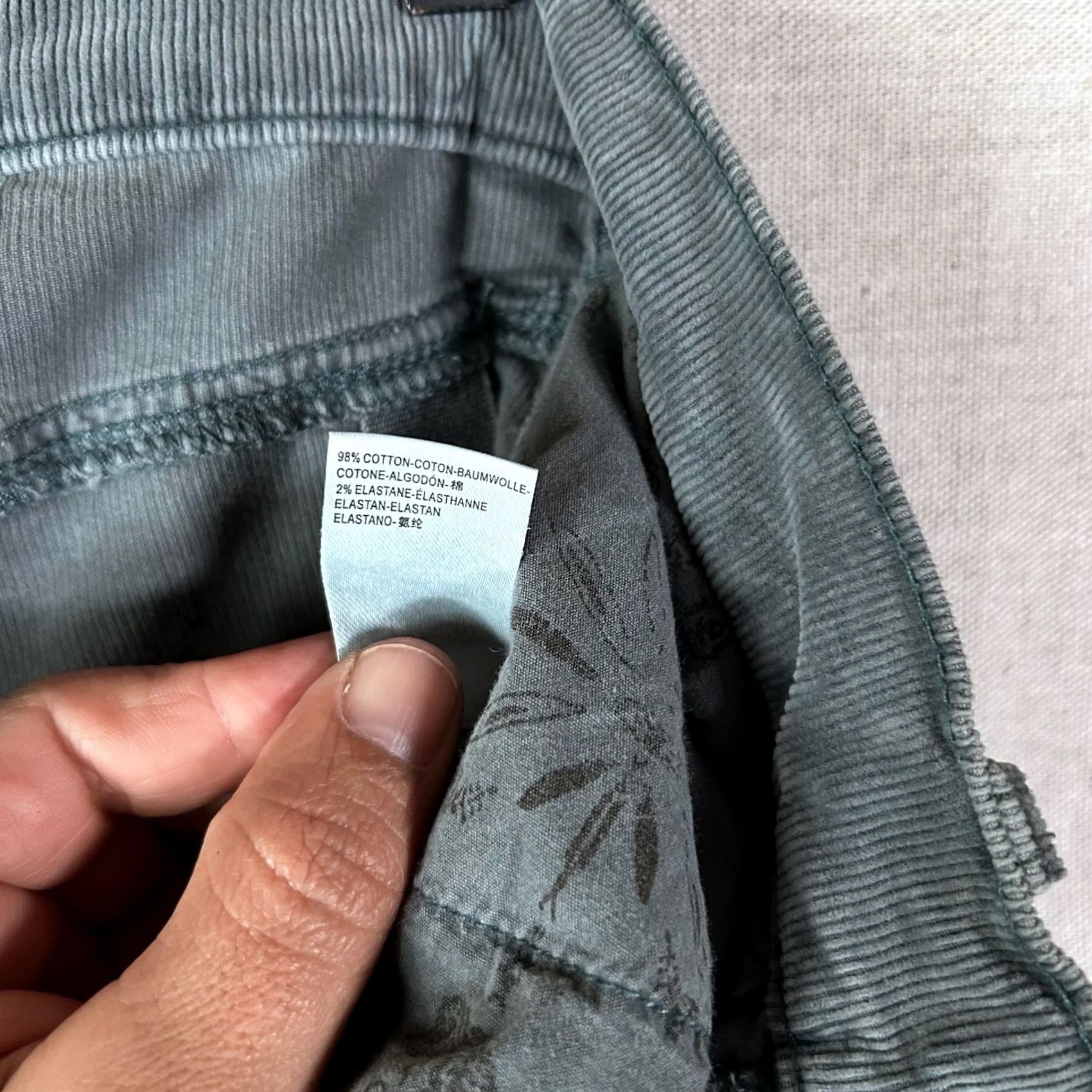 Free People We The Free Free People 25 Sage Green Corduroy High Rise Skinny Pants Button Fly Women’s Slim 27in Inseam Gray Size 42" / US 20 - 7 Thumbnail