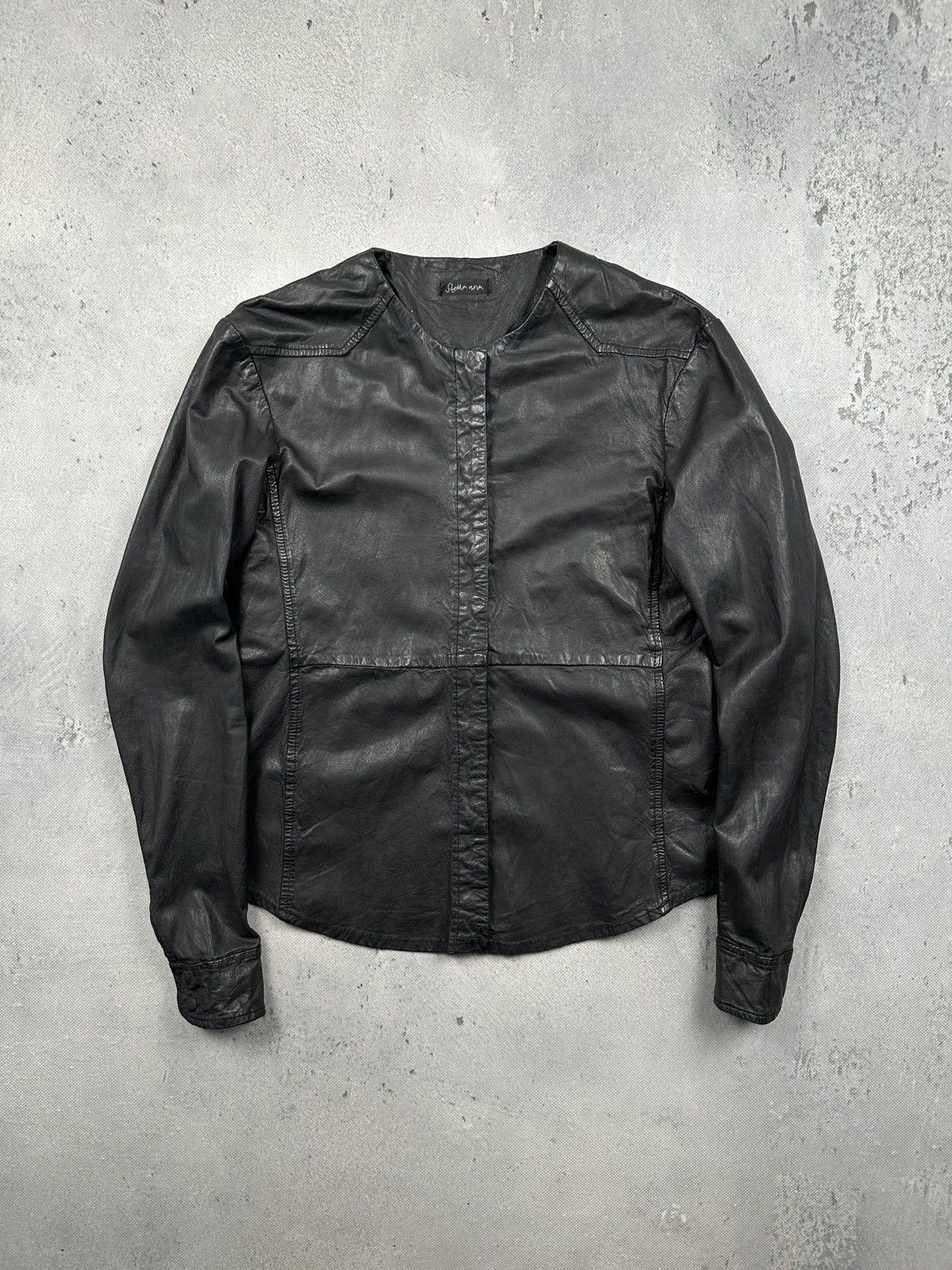 If Six Was Nine Vintage Stella Nova Black Lamb Leather Minimal Jacket Size S / US 4 / IT 40 - 1 Thumbnail