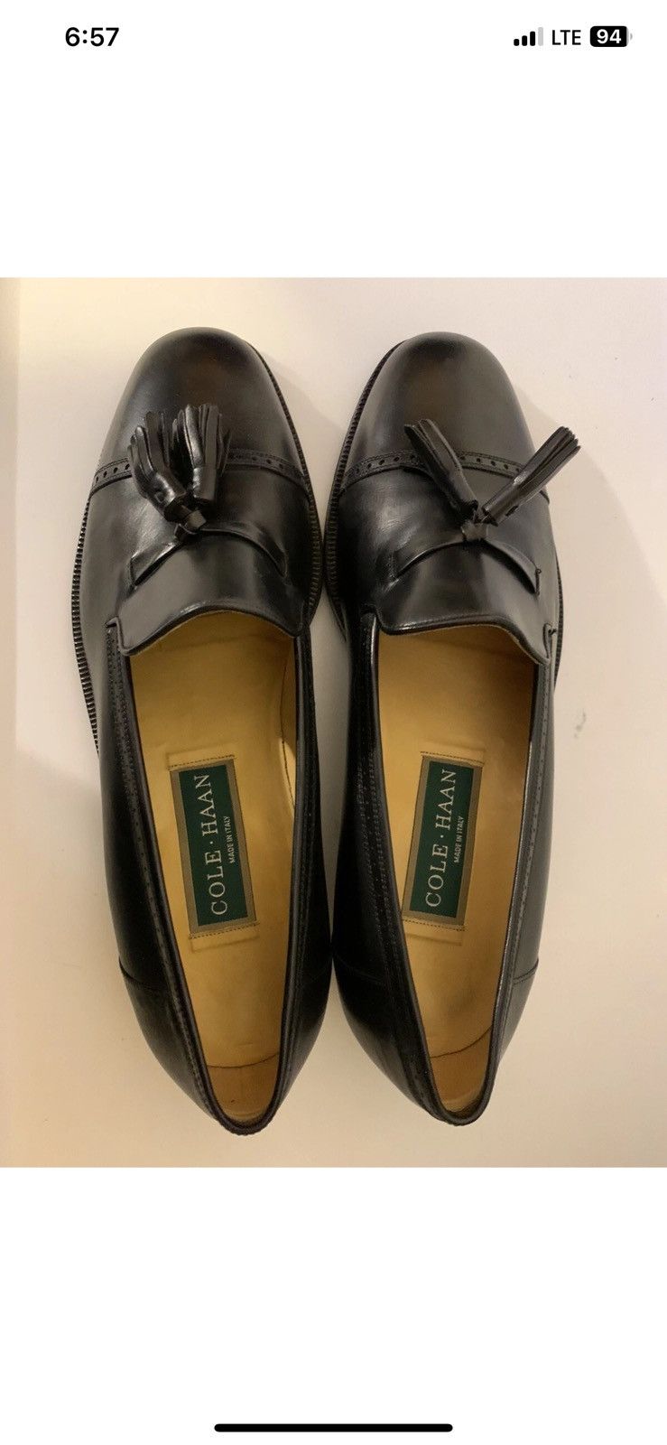 Cole Haan Cole Haan Black Cap-Toe Tassel Loafers Men 10M Made in Italy Size US 10 / EU 43 - 10 Thumbnail