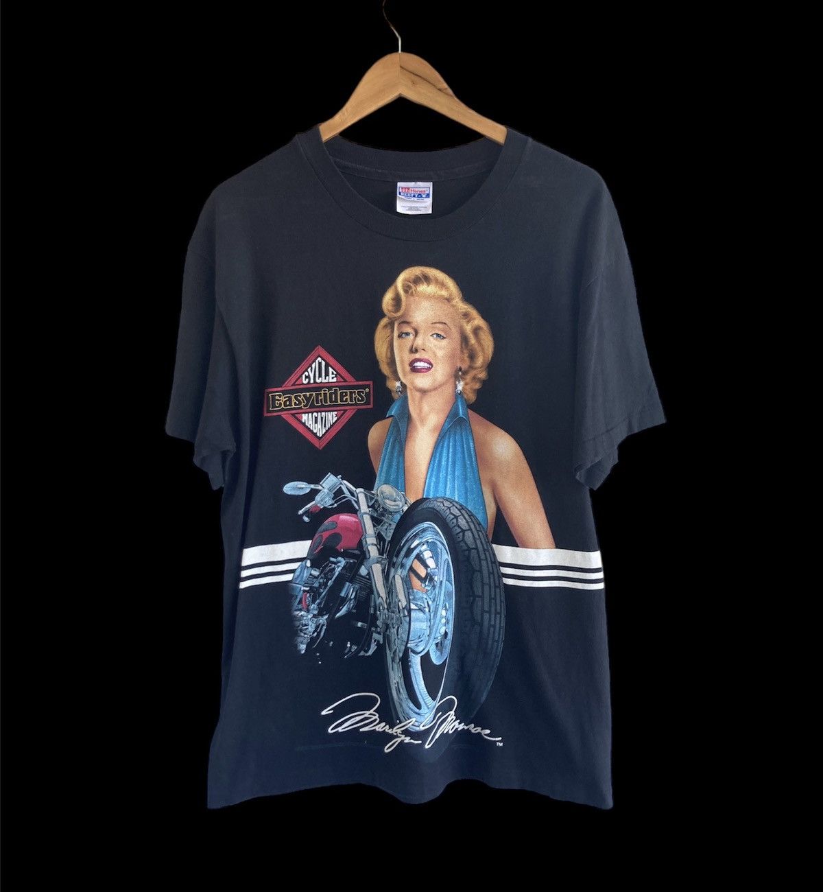 Harley Davidson Vintage 1995 Marilyn Monroe Easy Riders Motorcycle Tee 90s Size US L / EU 52-54 / 3 - 5 Thumbnail