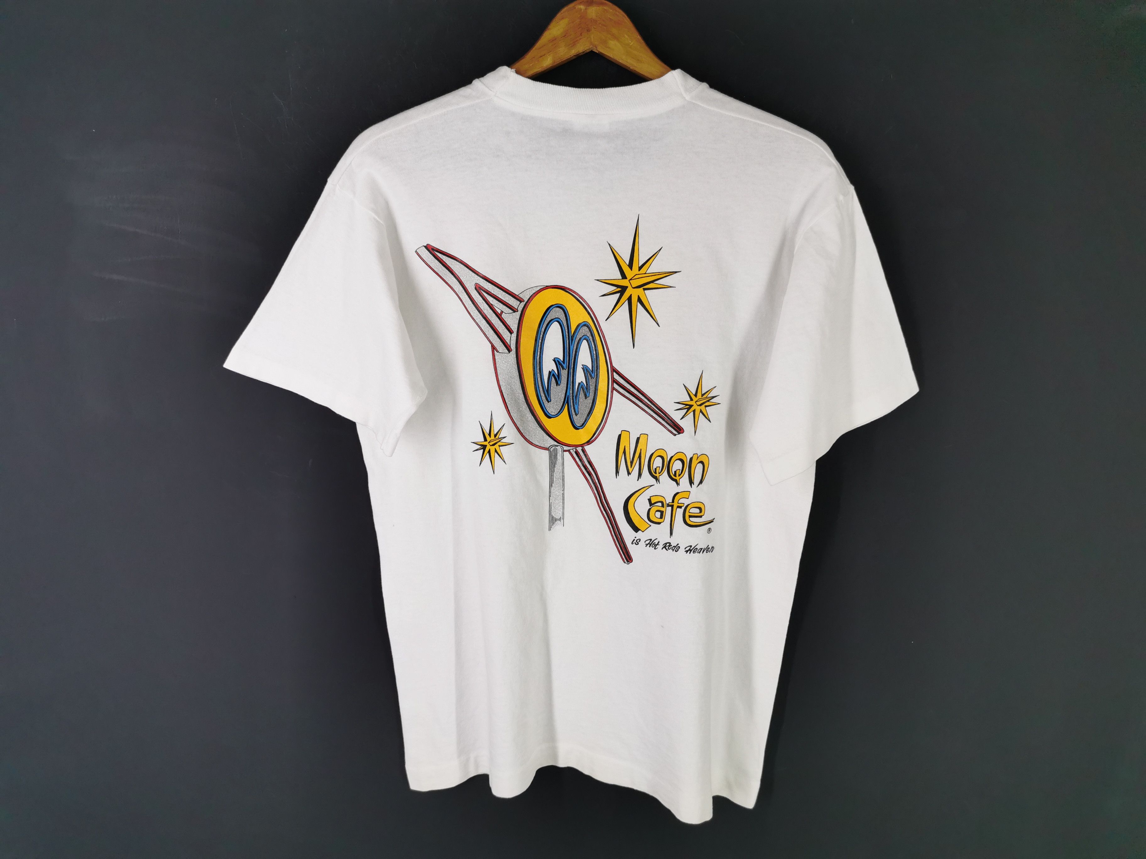 Fruit Of The Loom Vintage 90s Moon Cafe by Fruit Of The Loom Tee Made In USA Size US M / EU 48-50 / 2 - 2 Thumbnail