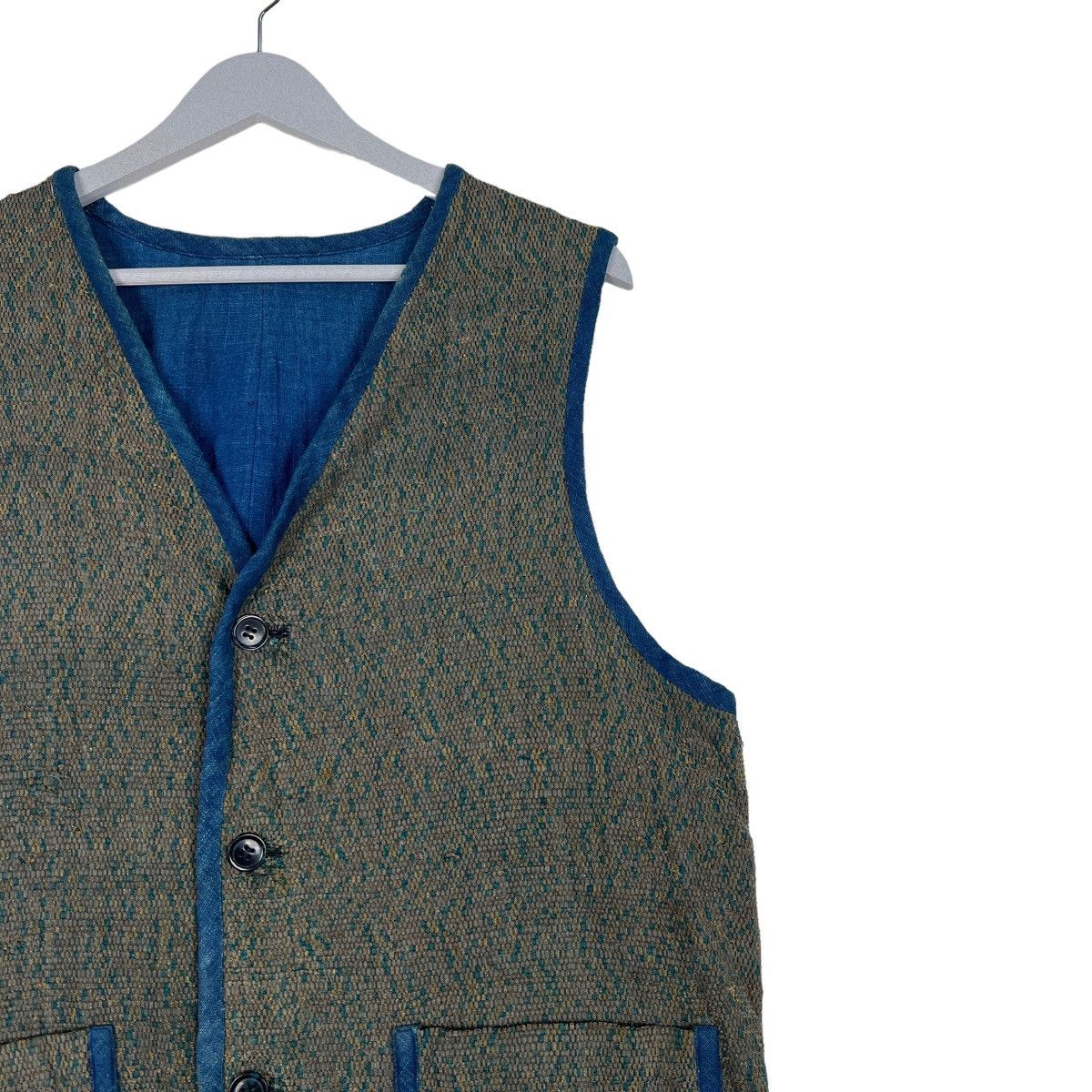 Indigo 🔥 VINTAGE 70s INDIGO BROWN BEACH VEST TANK TOP Size US M / EU 48-50 / 2 - 6 Thumbnail
