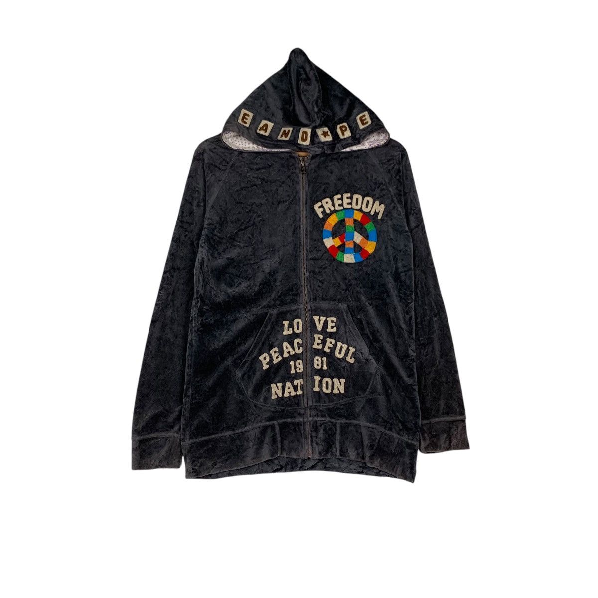Japanese Brand ROUGH Union Made Freedom Velvet Zipper Hoodies #1545-C69 Size US M / EU 48-50 / 2 - 1 Thumbnail