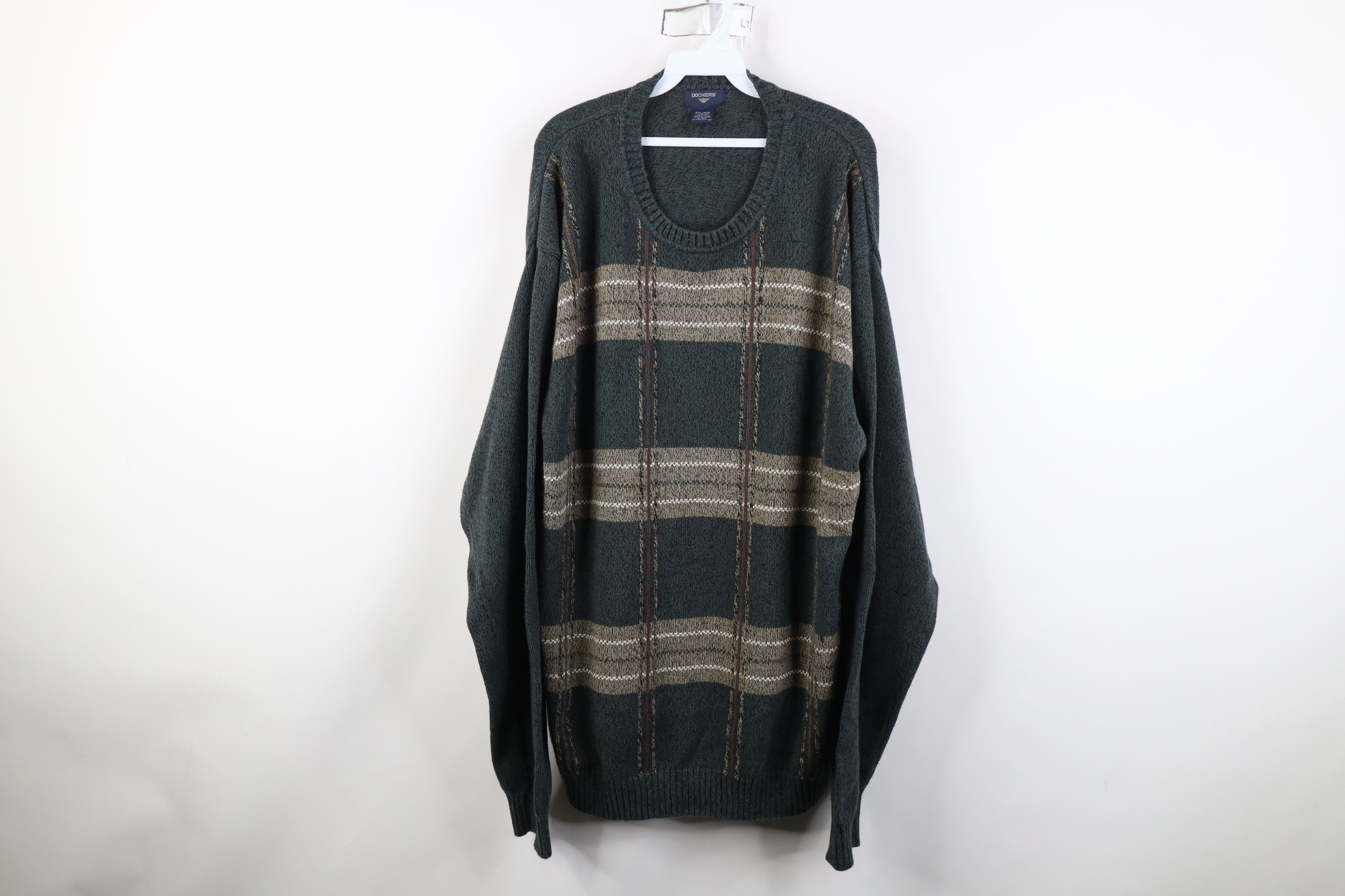 Vintage Vintage 90s Y2K Streetwear Crewneck Sweater Plaid Cotton Size US XXL / EU 58 / 5 - 1 Thumbnail