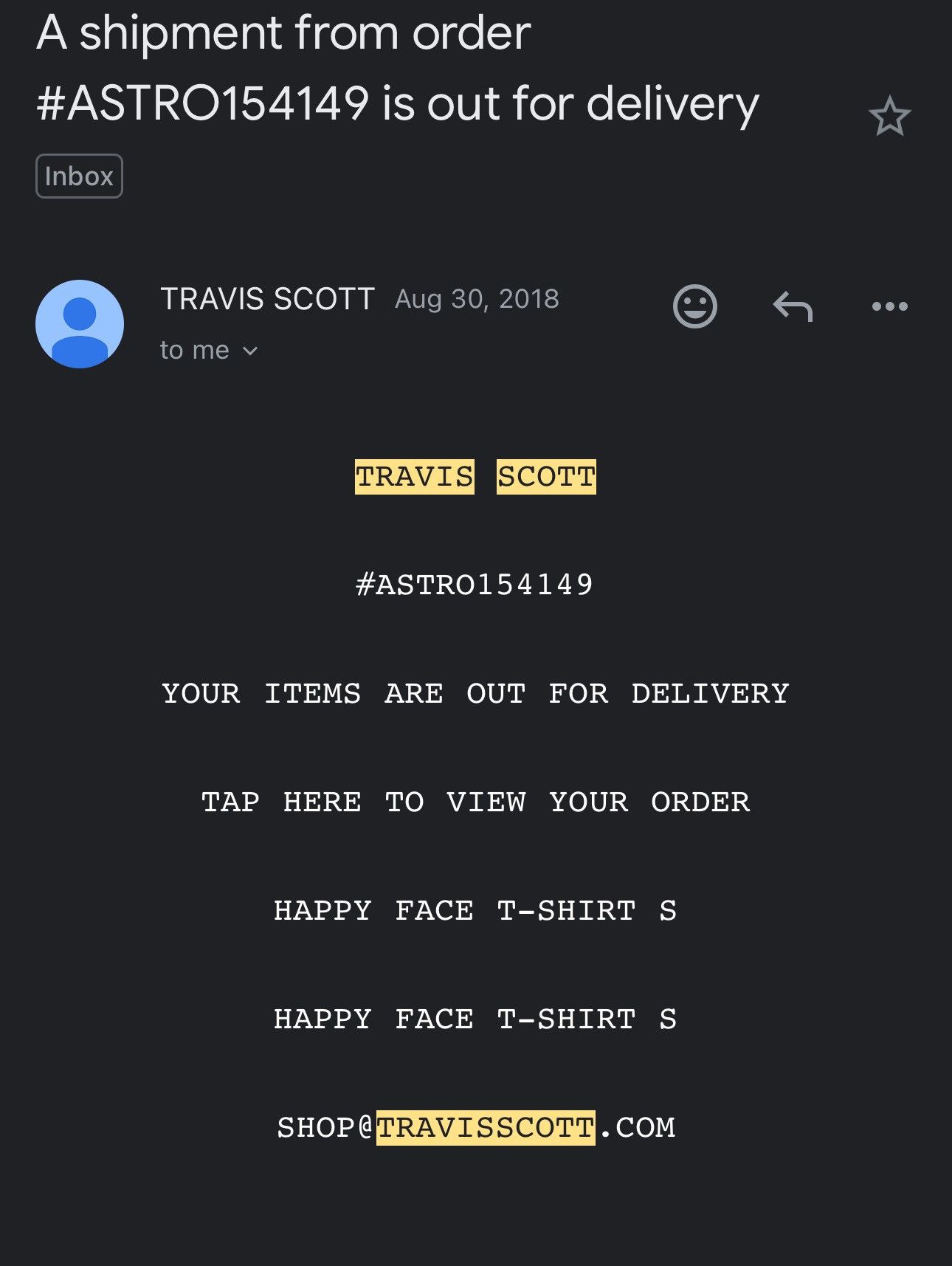 Travis Scott Put on a Happy Face Astroworld Merch Size US S / EU 44-46 / 1 - 4 Thumbnail