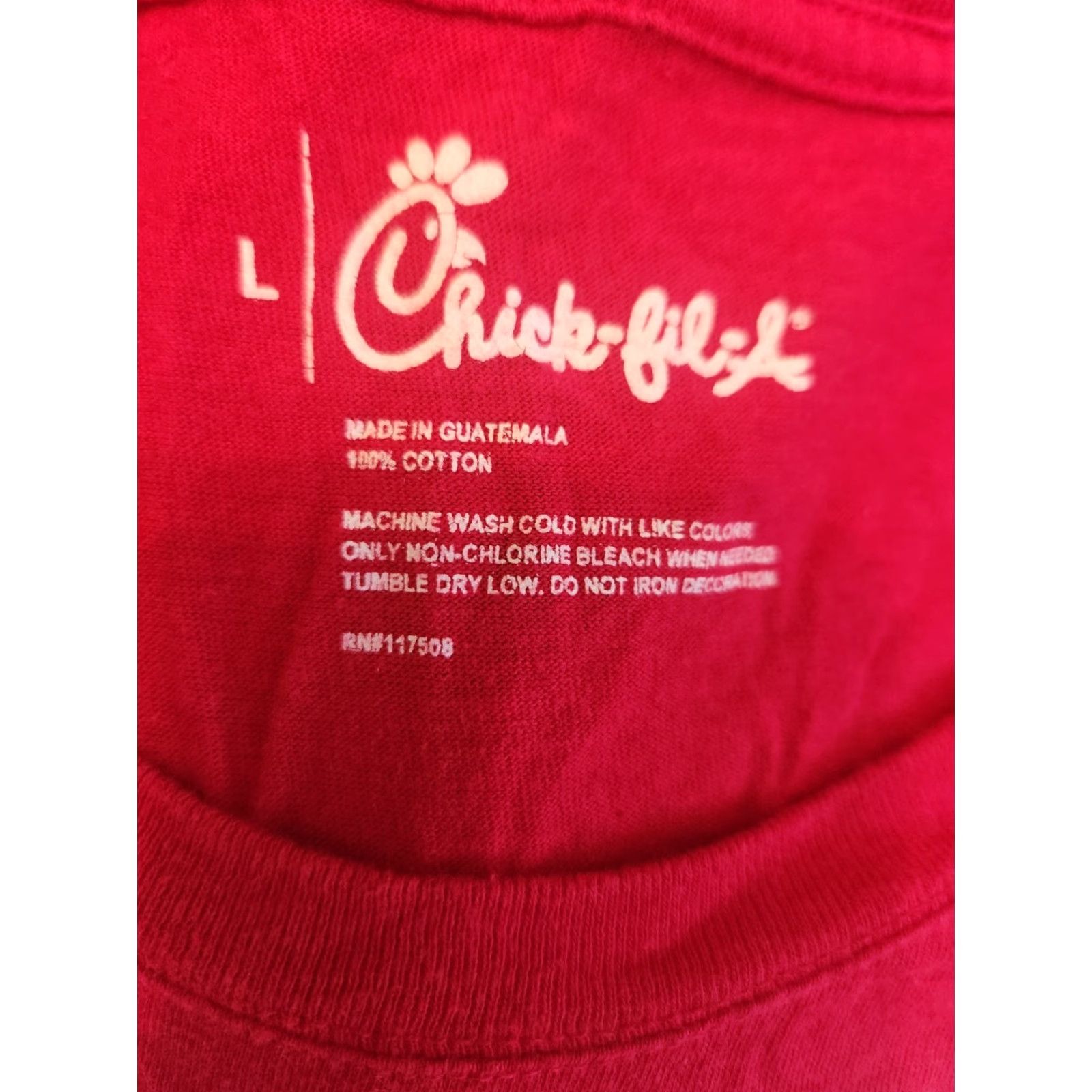 Vintage Womens Juniors Chick-fil-A Logo Graphic Print Red T-Shirt Size Large Size L / US 10 / IT 46 - 2 Thumbnail