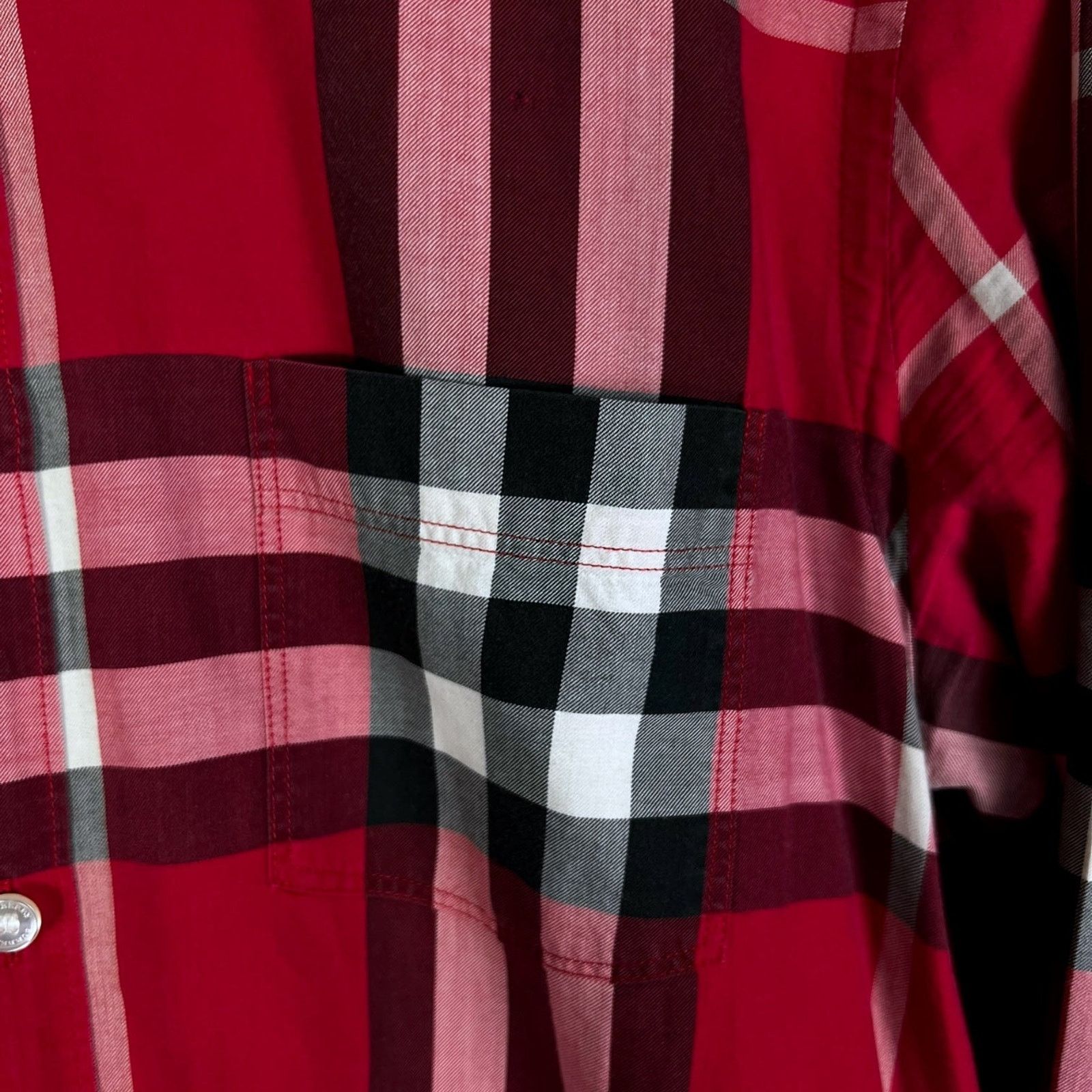 Burberry Burberry Brit Red Check Print Button Shirt $495 Retail M Size US M / EU 48-50 / 2 - 6 Thumbnail