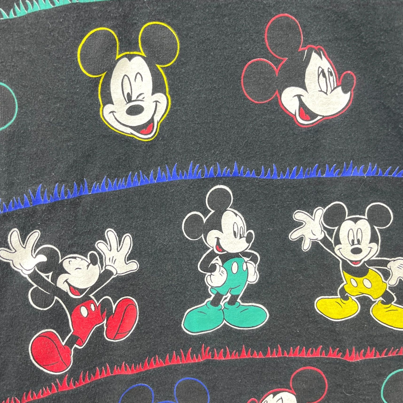 Disney VINTAGE Mickey Mouse Disney T-Shirt XL Black Men 90s Trippy Single Stitch Faded Size US XL / EU 56 / 4 - 7 Thumbnail