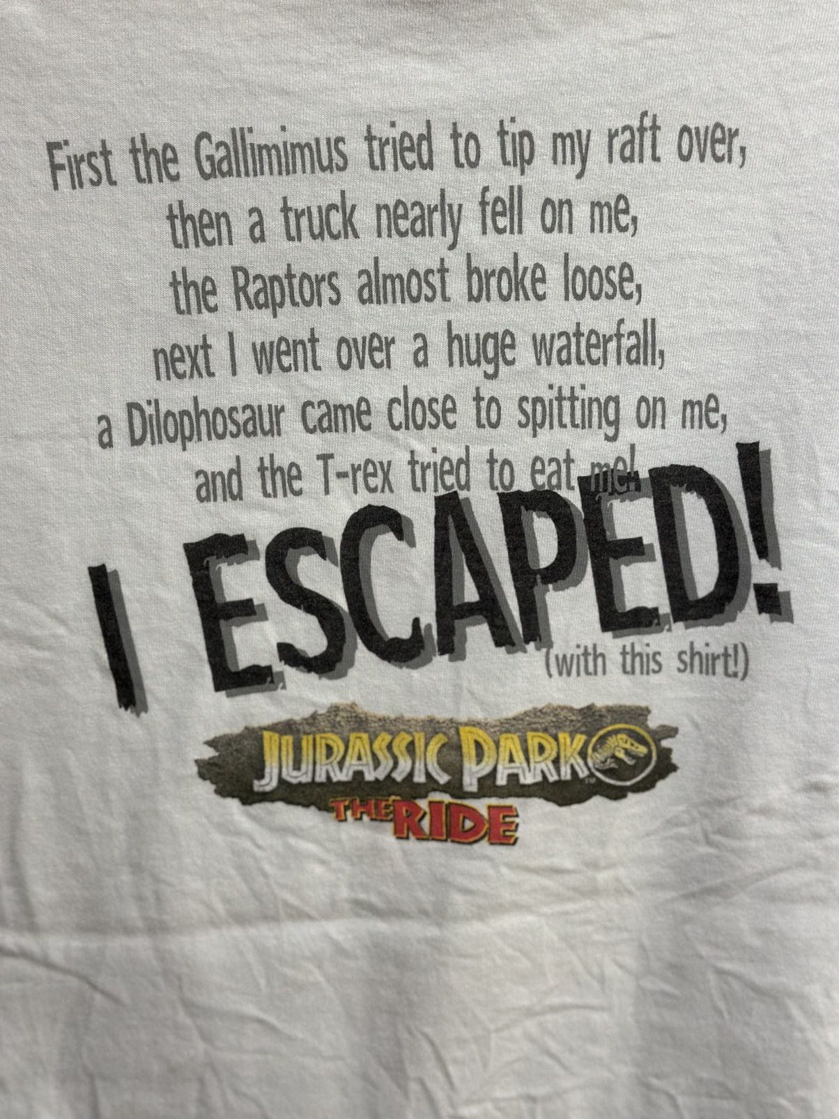 Universal Studios × Vintage Vintage Jurassic Park The Ride Faded Tee Size US L / EU 52-54 / 3 - 6 Thumbnail