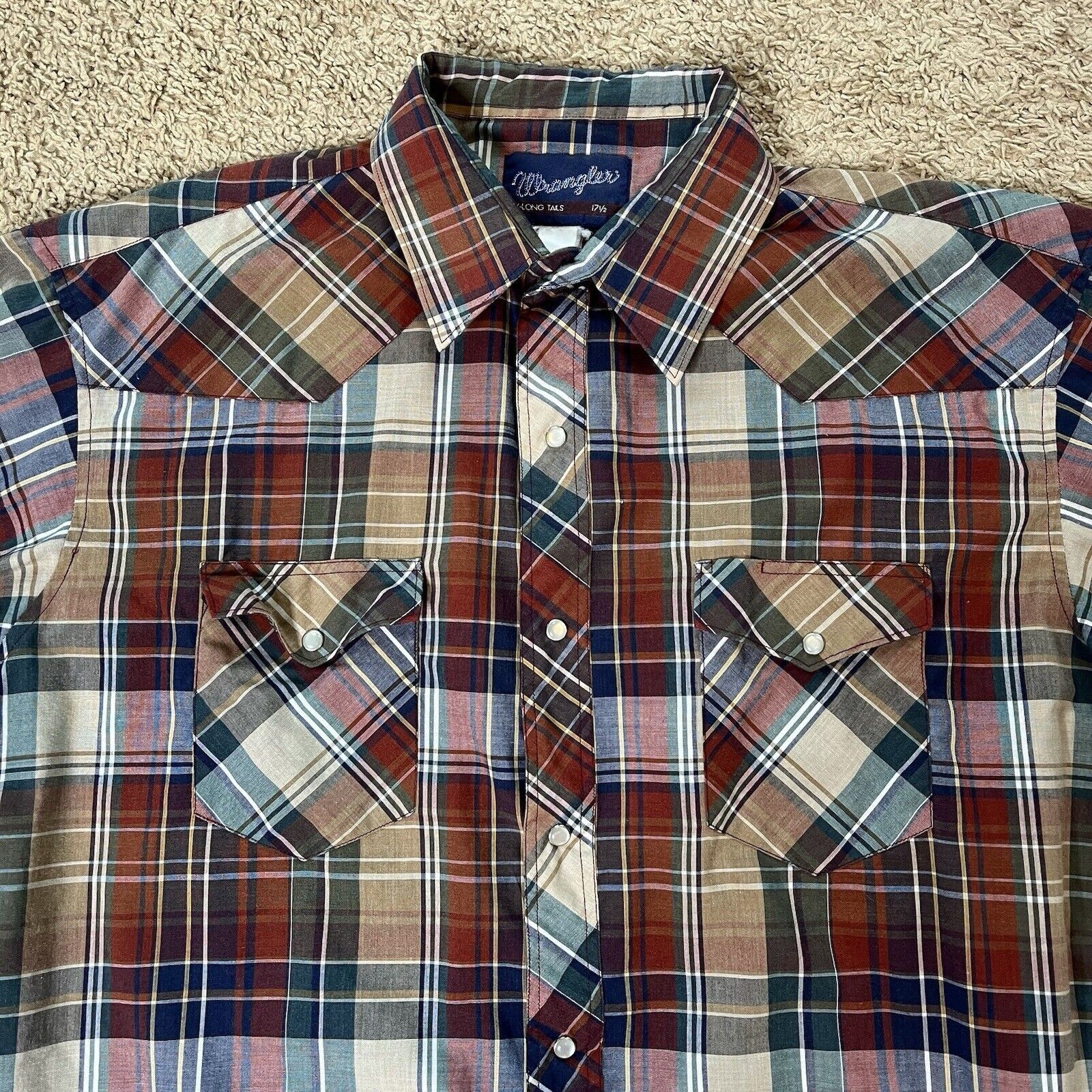 Wrangler Vintage Wrangler Plaid Pearl Snap Button Up X-Long Tails Size US XXL / EU 58 / 5 - 1 Thumbnail