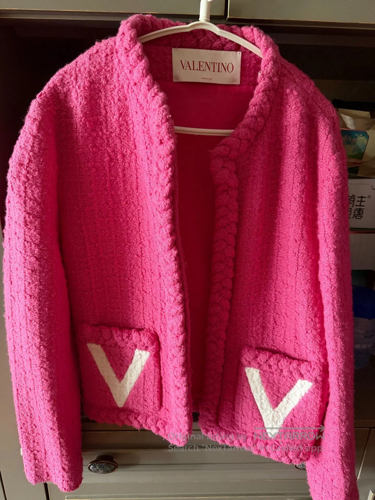 Valentino Valentino Bright Pink Textured Knit Jacket. Size M / US 6-8 / IT 42-44 - 1 Thumbnail